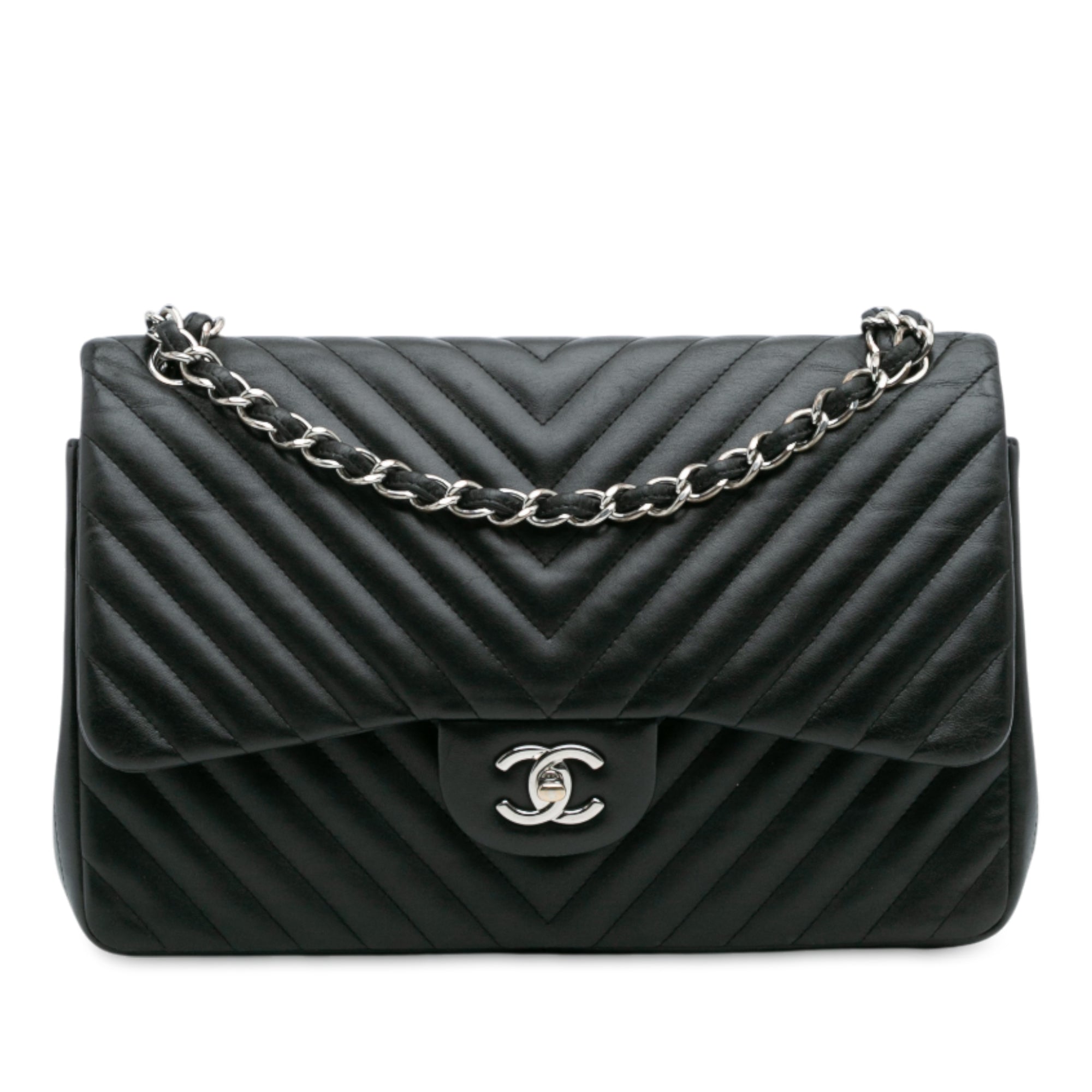 Classic Double Flap Bag Chevron Lambskin Jumbo