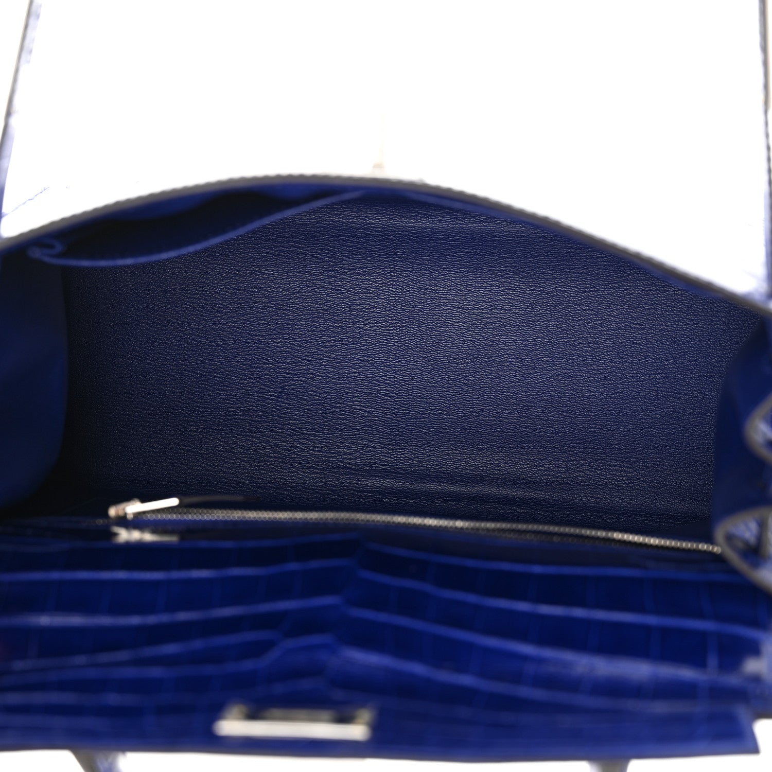 Shiny Niloticus Crocodile Kelly Sellier 28 Bleu Electrique