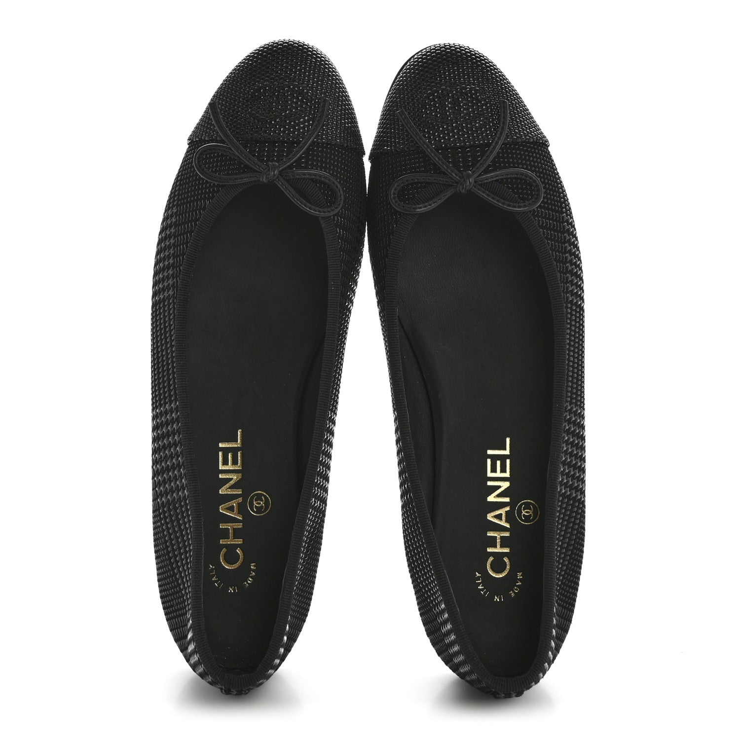 Suede Kidskin Cap Toe CC Ballerina Flats 39 Black