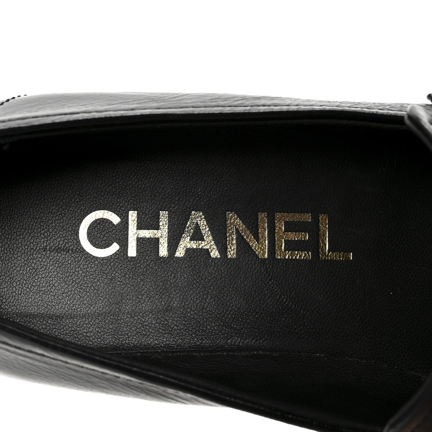 Shiny Calfskin Logo Platform Loafers 37.5 Black