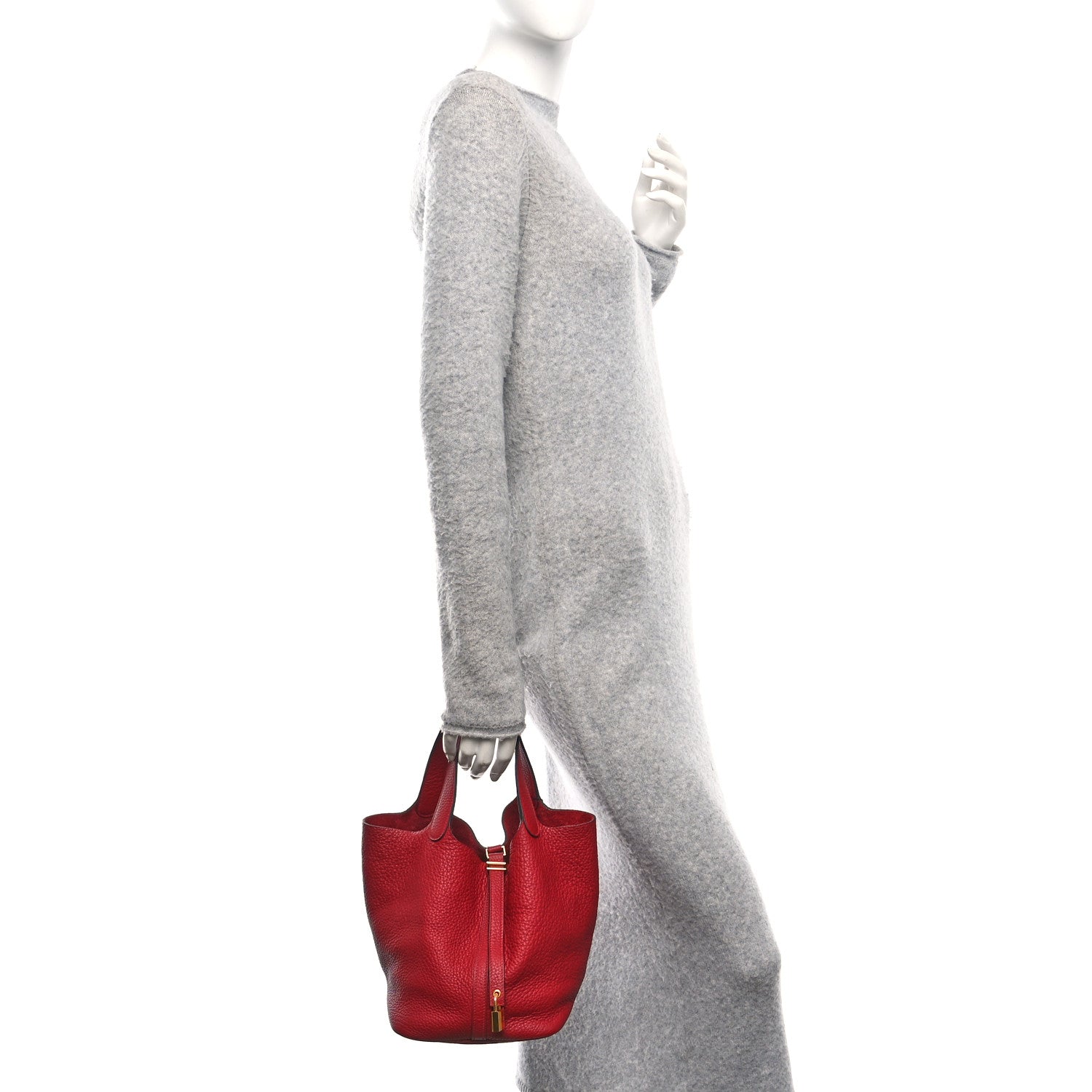Taurillon Clemence Picotin Lock 22 MM Rouge Grenat