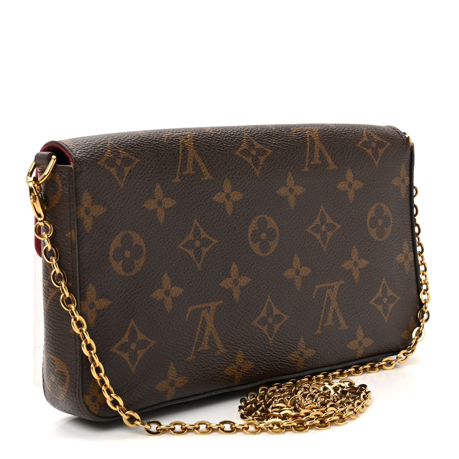 Monogram Pochette Felicie Chain Wallet Fuchsia