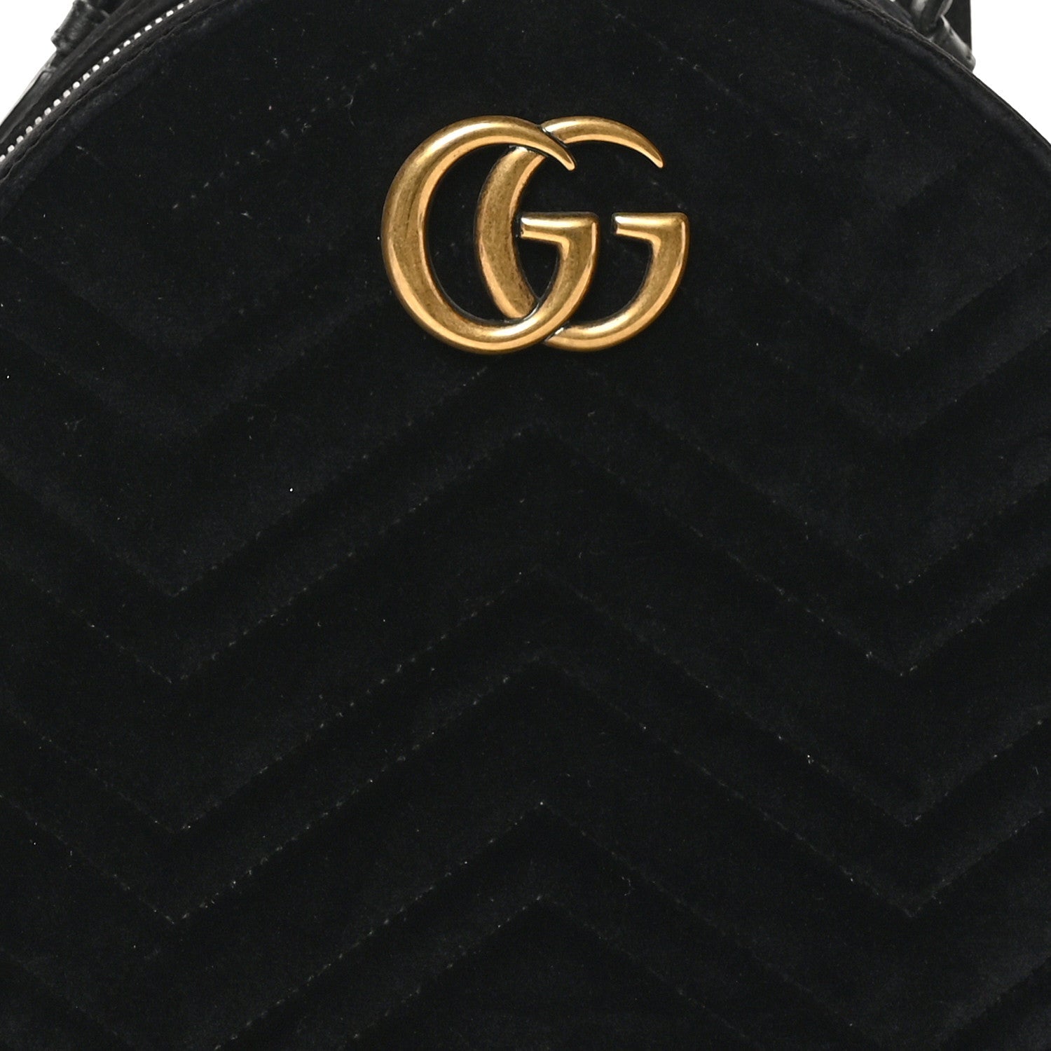 Velvet Matelasse GG Marmont Dome Backpack Black