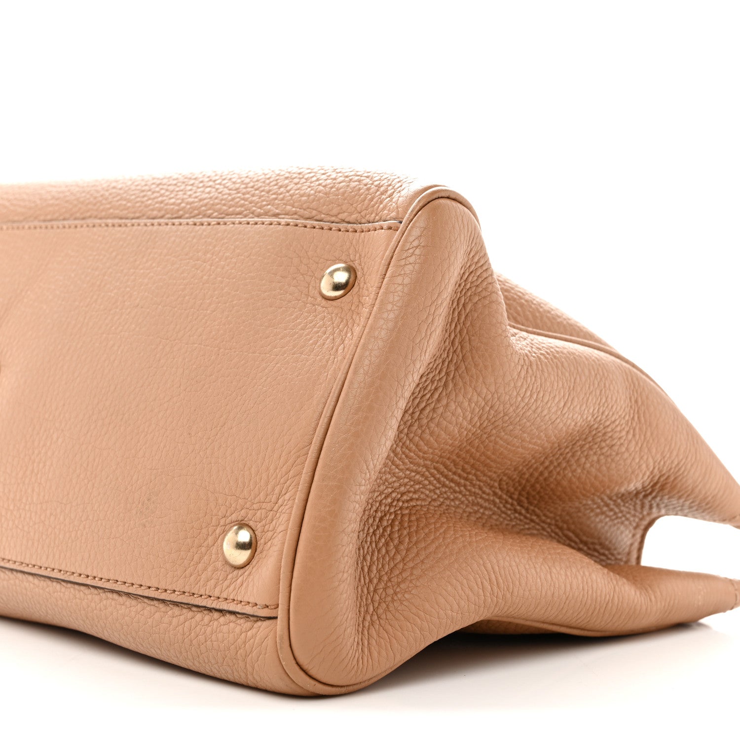 Pebbled Calfskin Medium Bamboo Shopper Tote Camelia