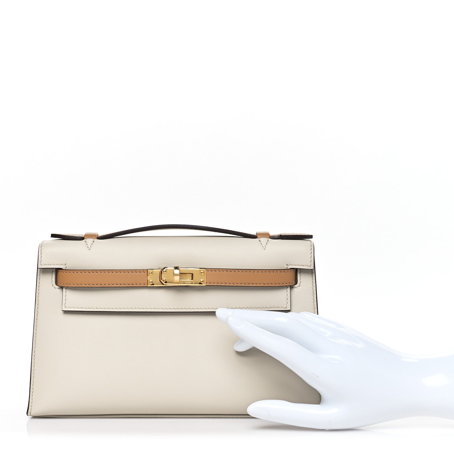 Swift Horseshoe Kelly Pochette Clutch Nata Biscuit