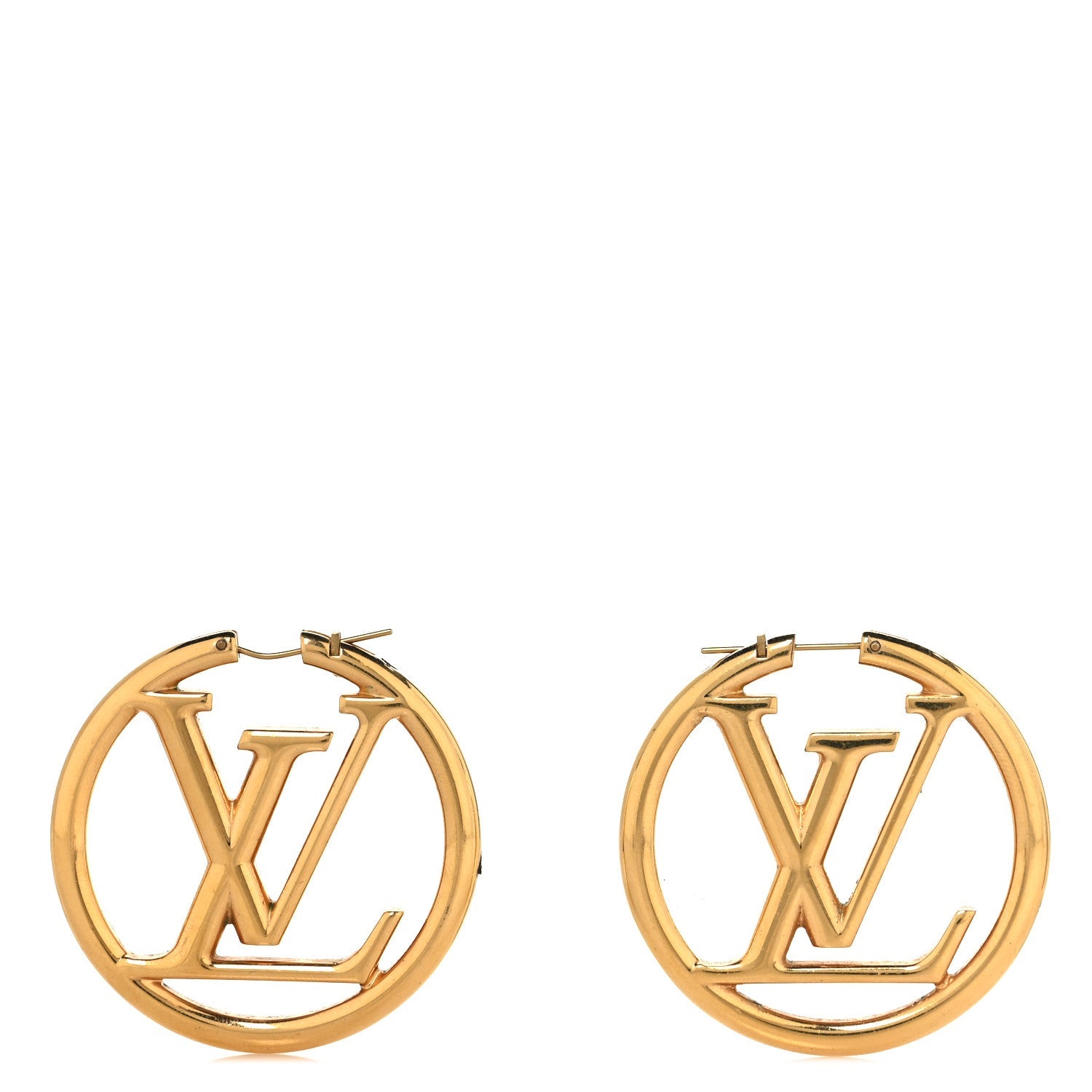 Metal Louise Hoop Earrings Gold