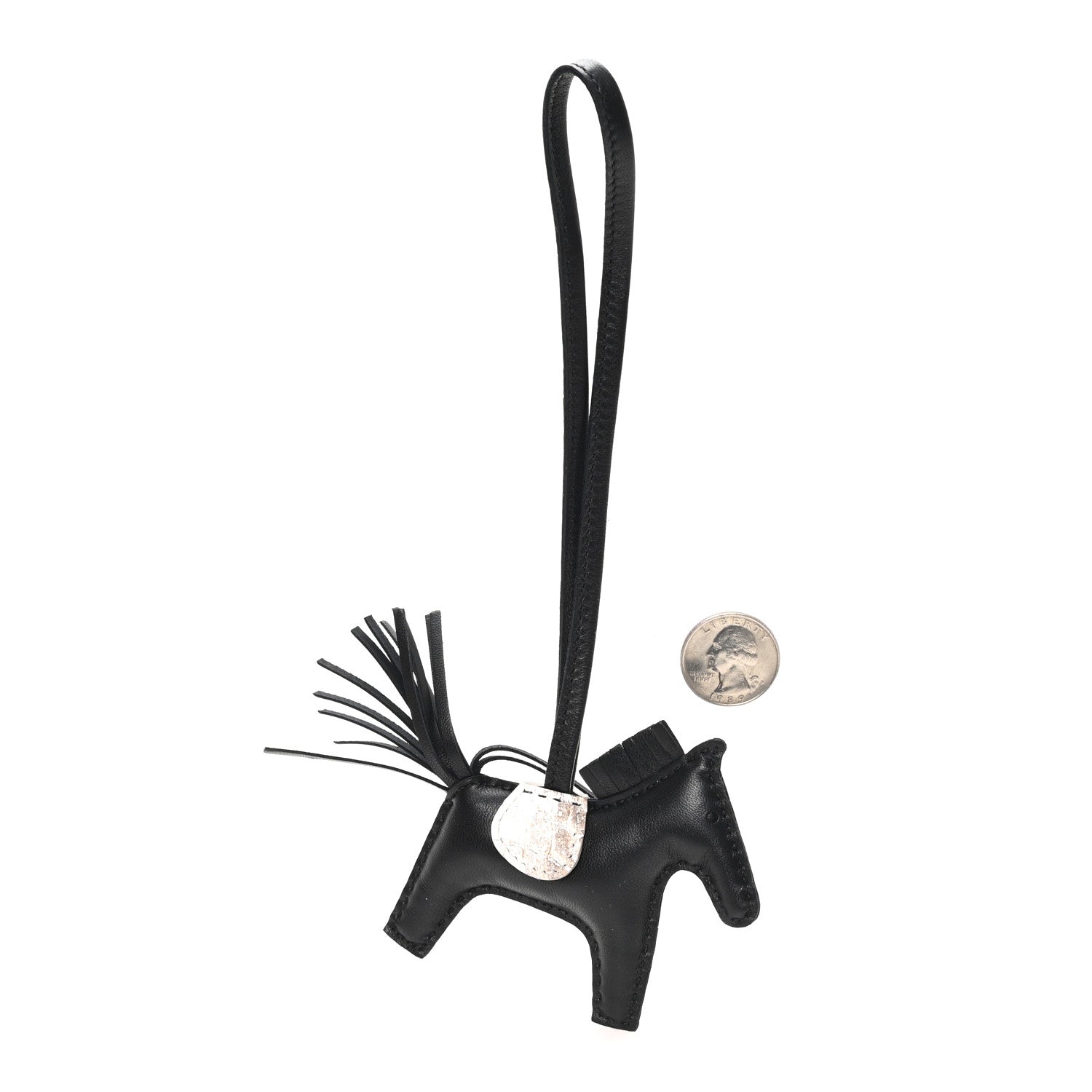 Milo Lambskin Matte Niloticus Crocodile Himalaya Touch Grigri Rodeo Horse Bag Charm PM Black White
