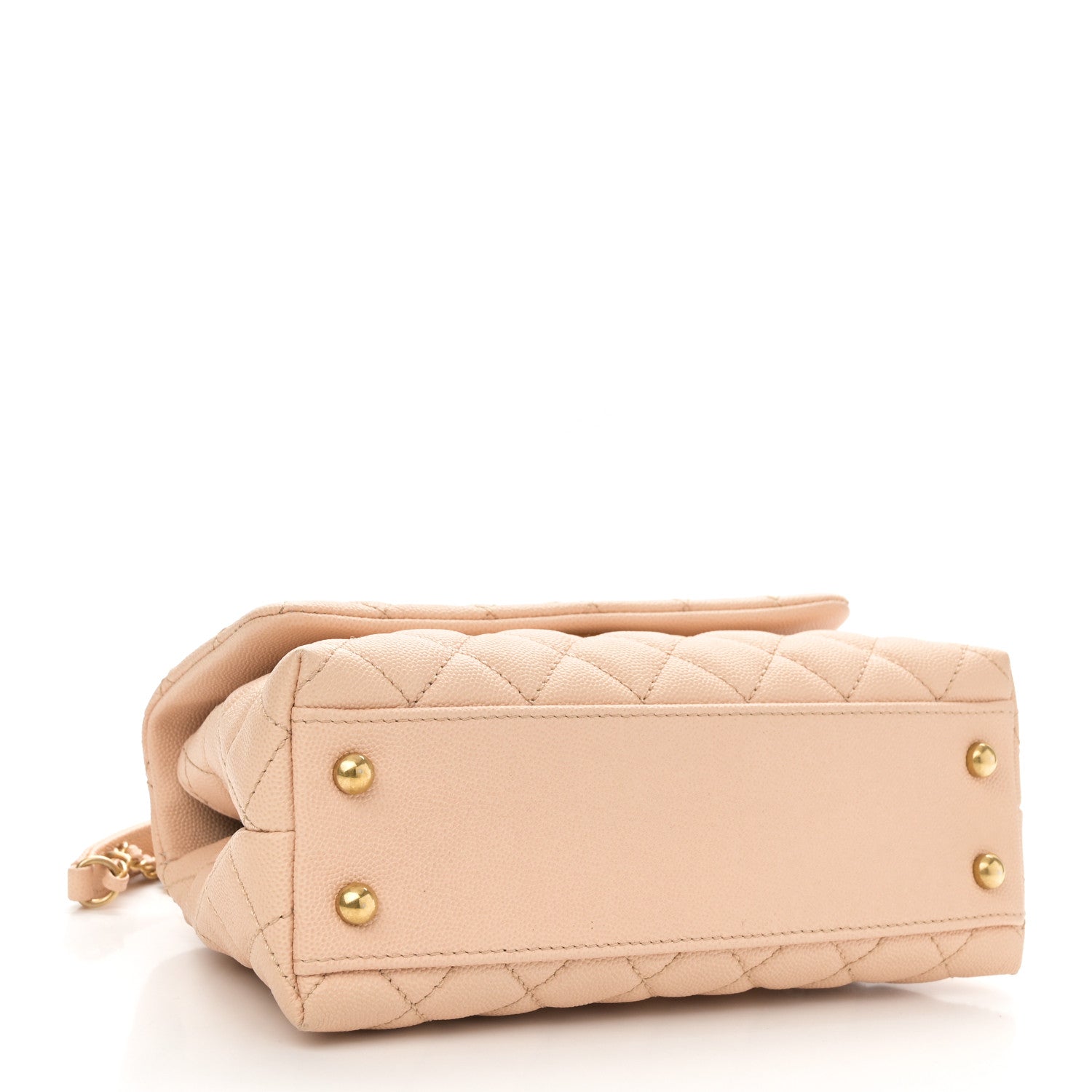 Caviar Quilted Mini Coco Handle Flap Beige