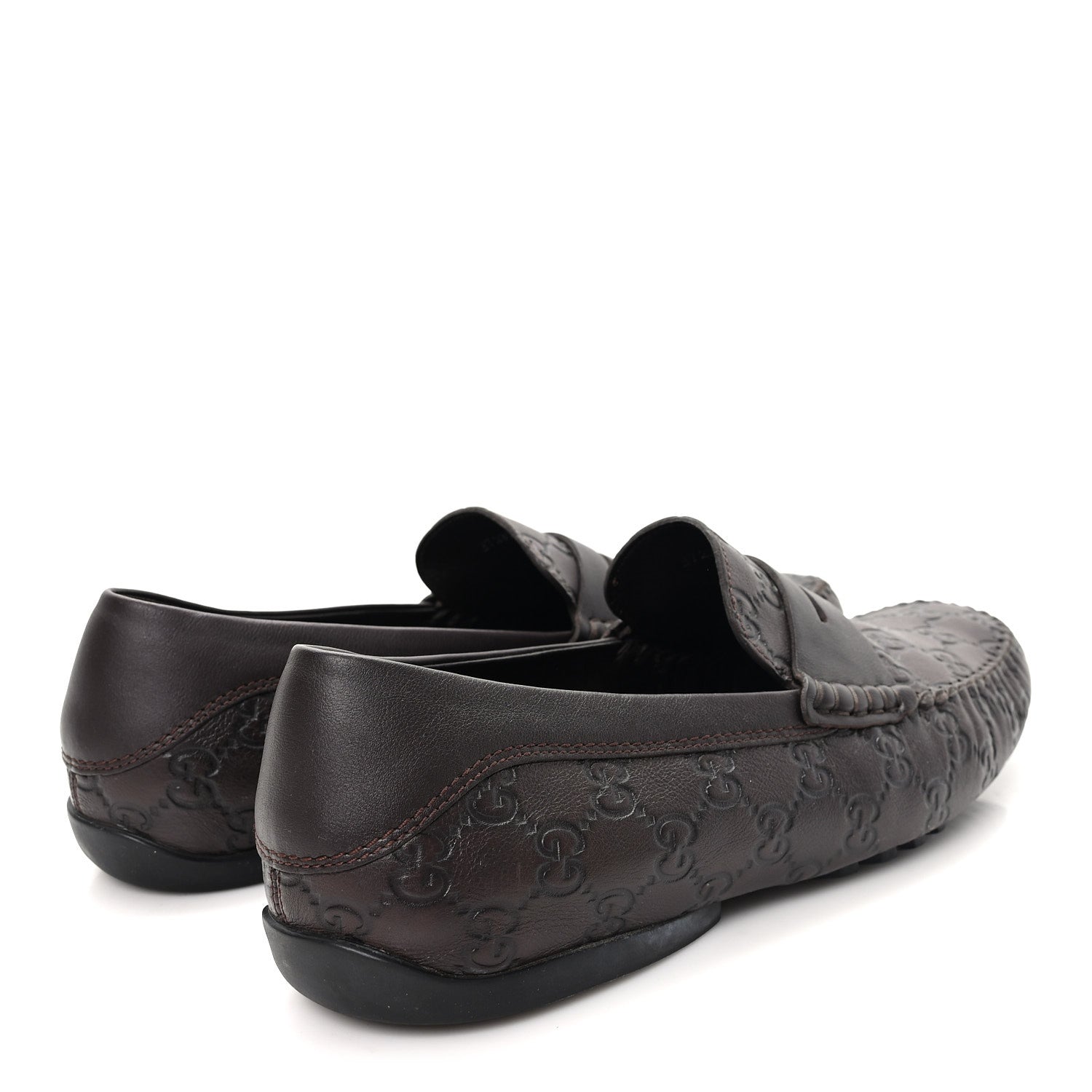 Guccissima Mens Driver Loafers 8 Chocolate