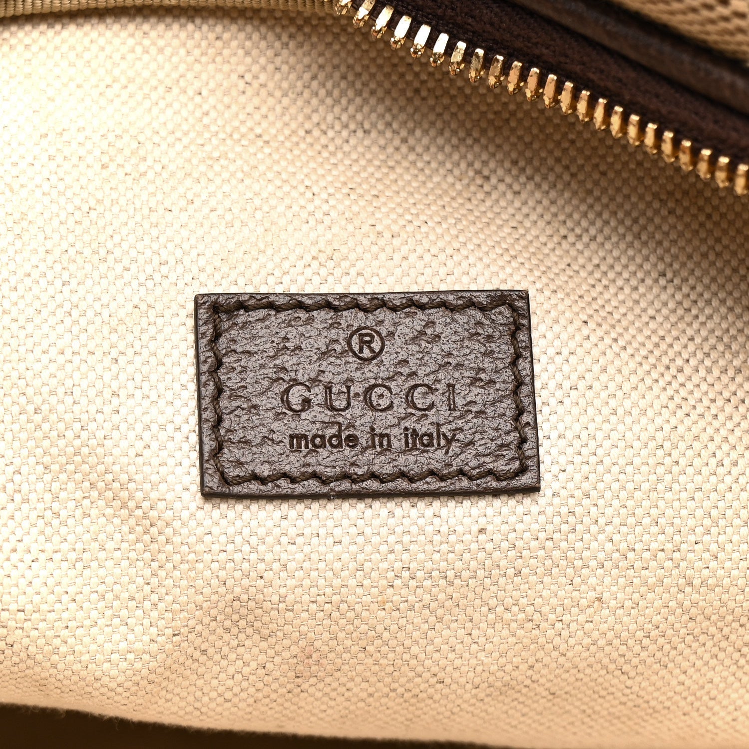 Monogram Jumbo GG Textured Dollar Calfskin Web Belt Bag Camel Ebony New Acero