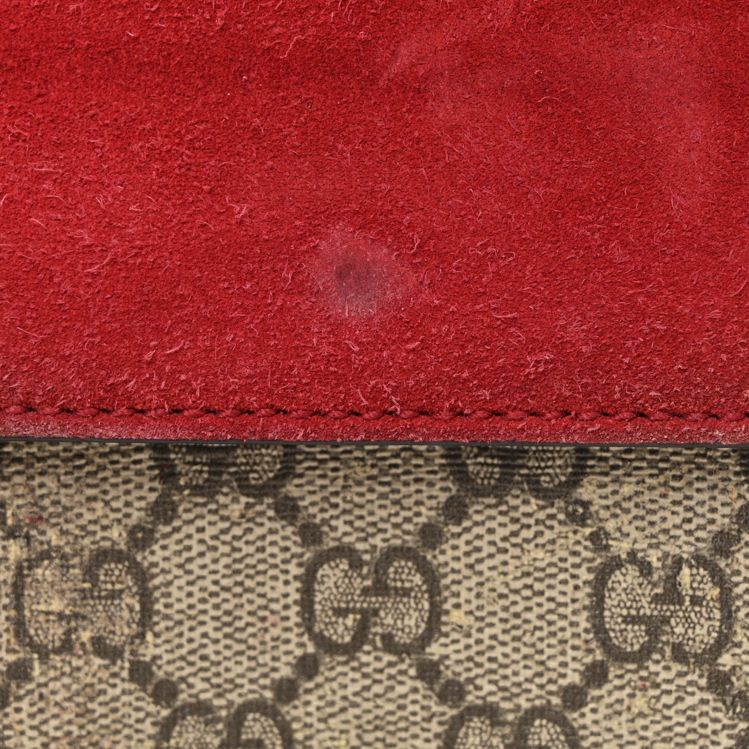 GG Supreme Monogram Mini Dionysus Shoulder Bag Hibiscus Red