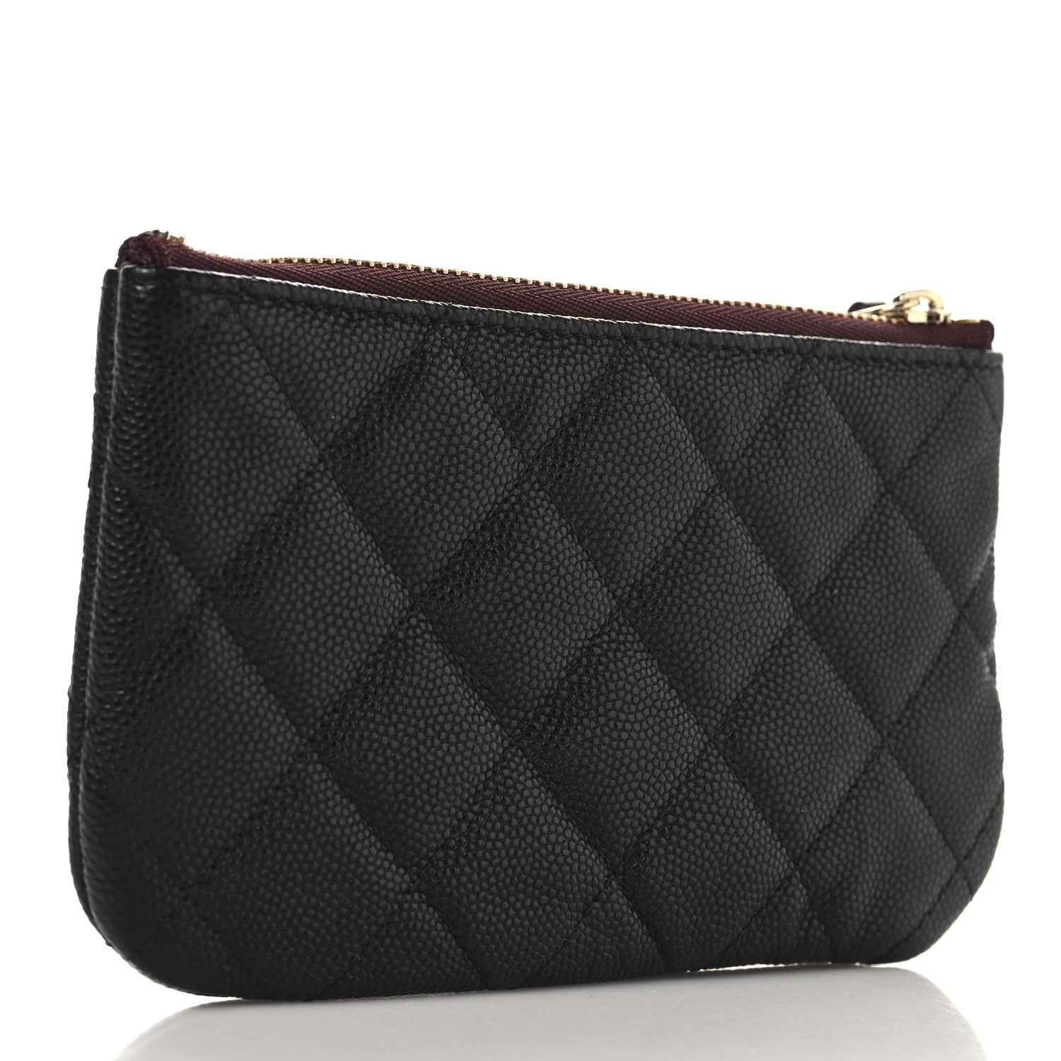 Caviar Quilted Small Cosmetic Case Black