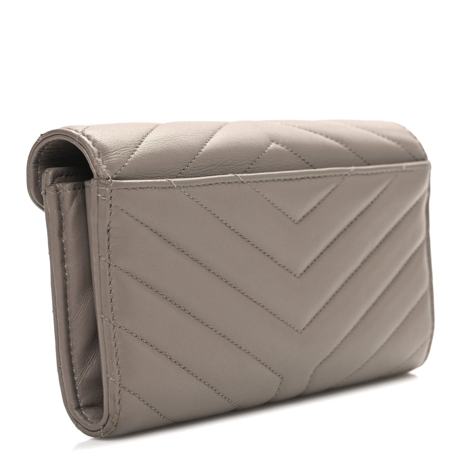 Lambskin Y Quilted Monogram Large Loulou Flap Wallet Mink
