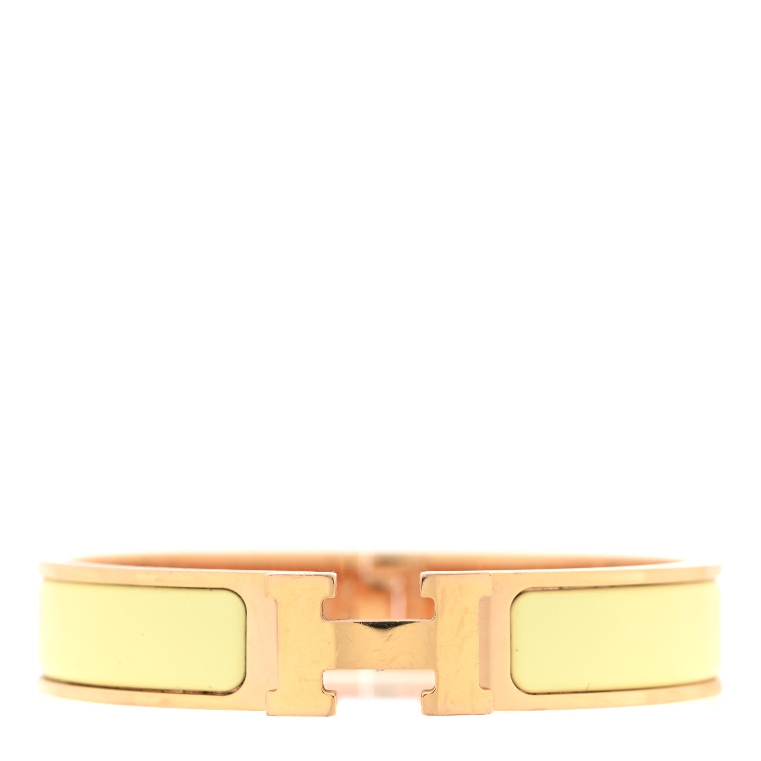 Enamel Narrow Clic Clac H Bracelet PM Jaune Bourgeon