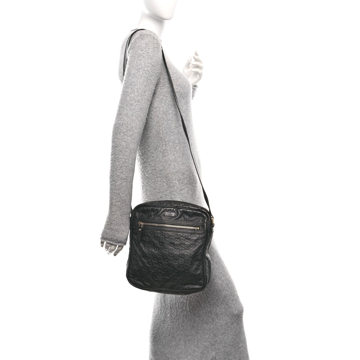 Guccissima Flat Messenger Black