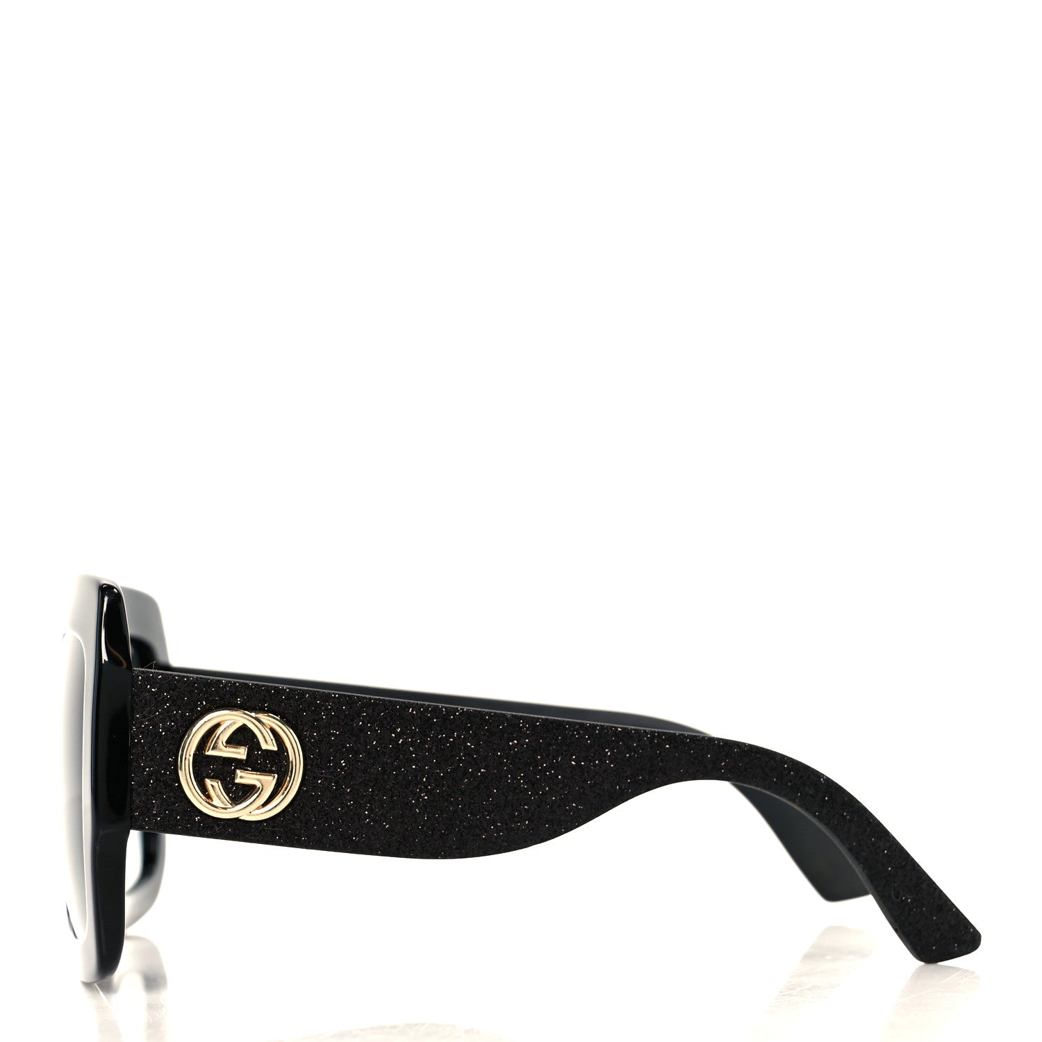 Square Frame GG0102S Sunglasses Glitter Black