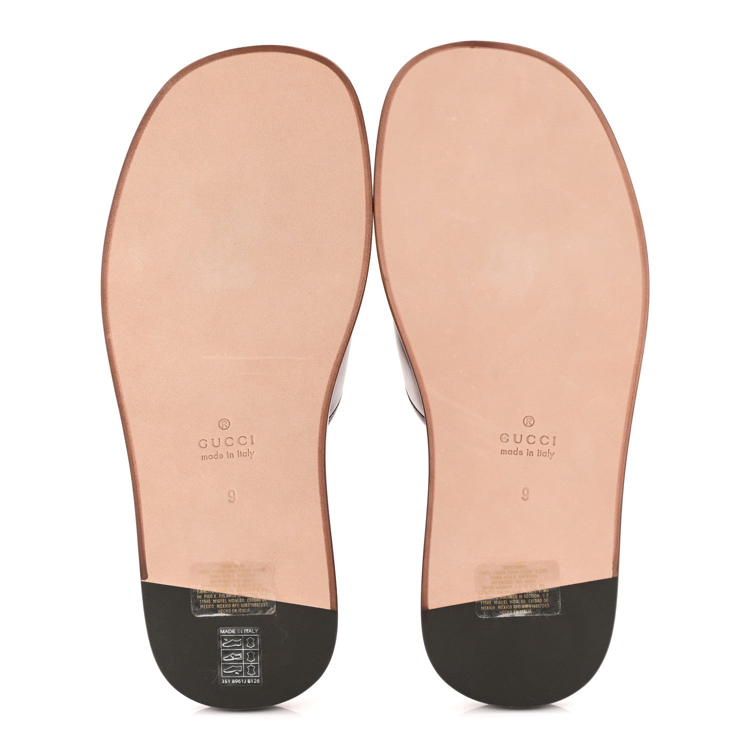Nappa Samoa Interlocking G Mens Slide Sandals 9 Olivier Brown
