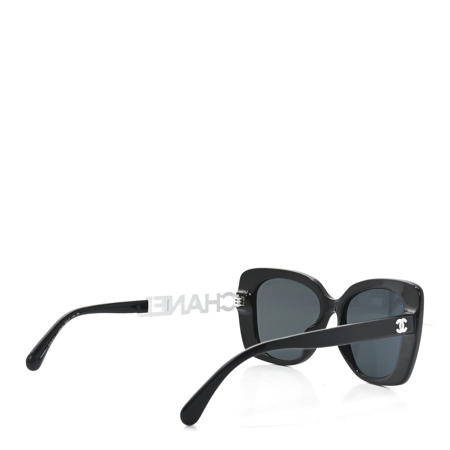 Acetate Strass Square Sunglasses 5422-B-A Black White