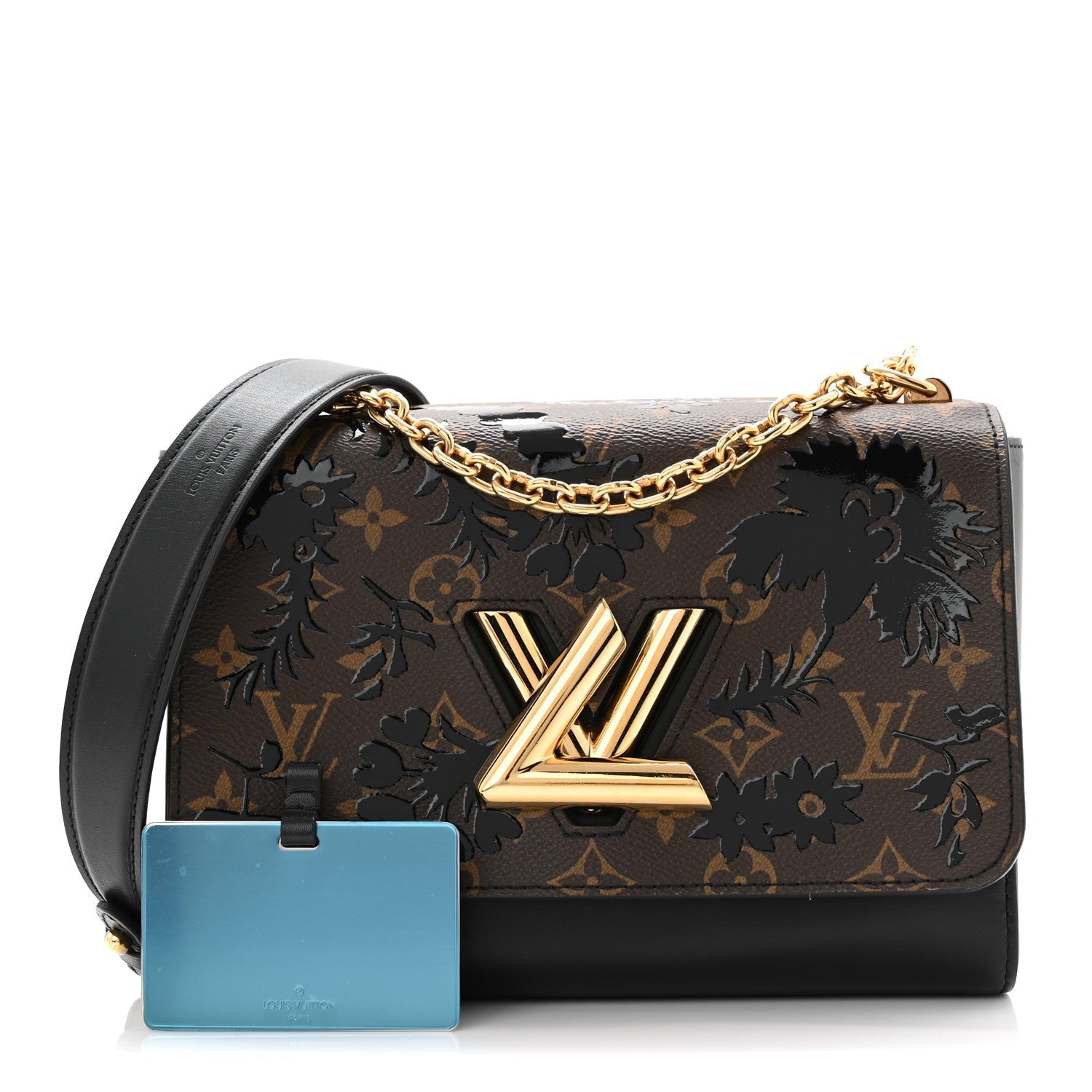 Calfskin Monogram Blossom Twist MM Black