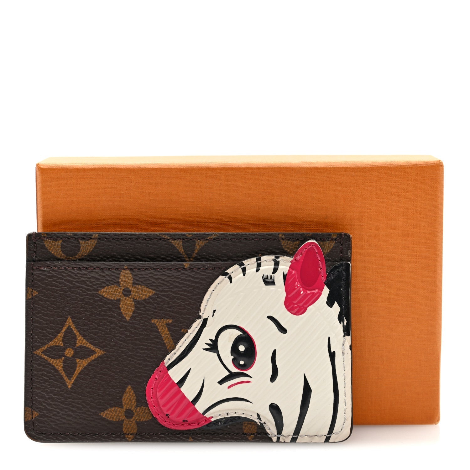 Monogram Zebra Animation Card Holder