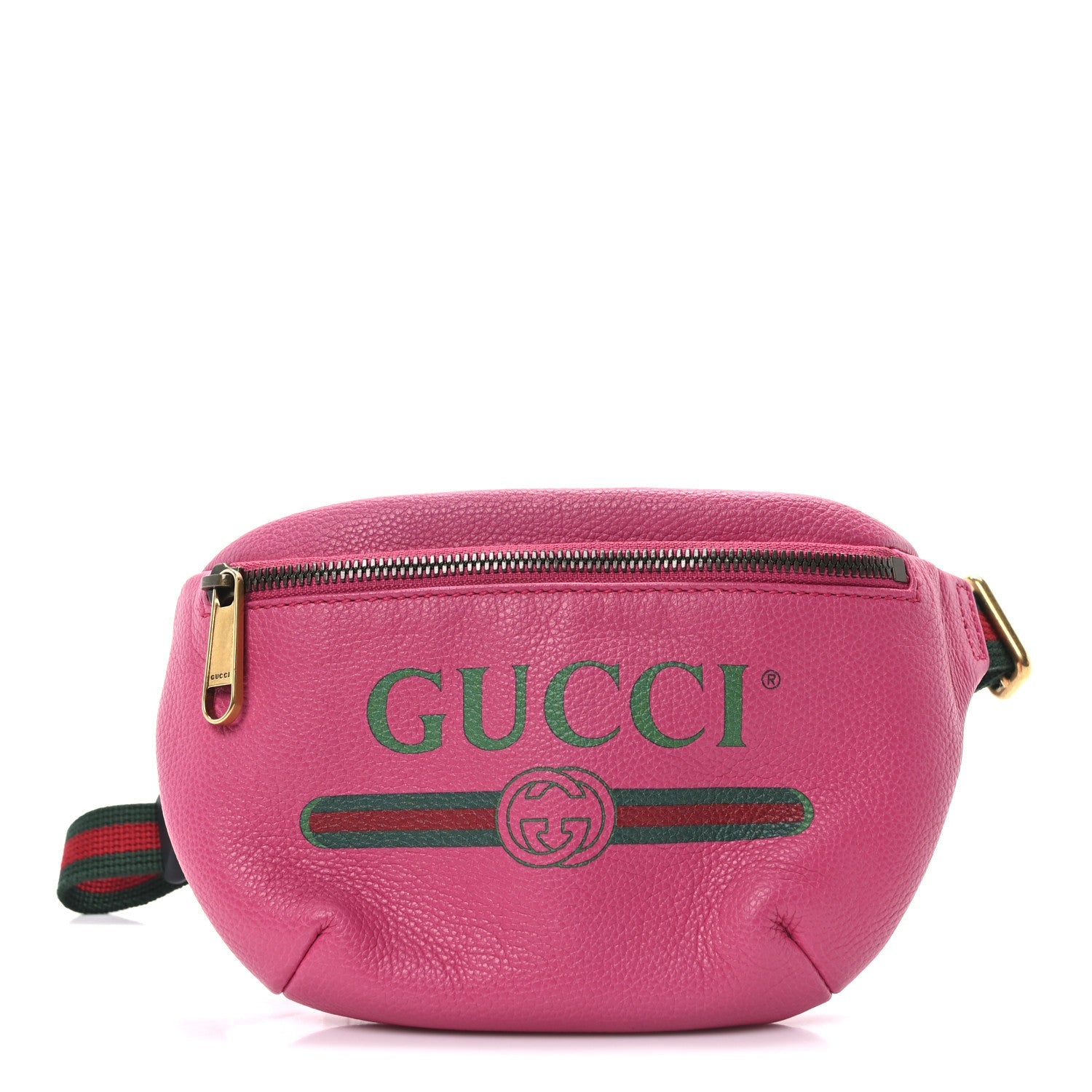 Grained Calfskin Small Logo Belt Bag Box Pink Green