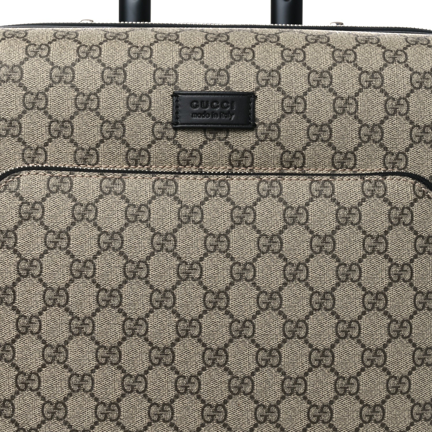 GG Supreme Monogram Calfskin Carry On Trolley Beige Ebony Black