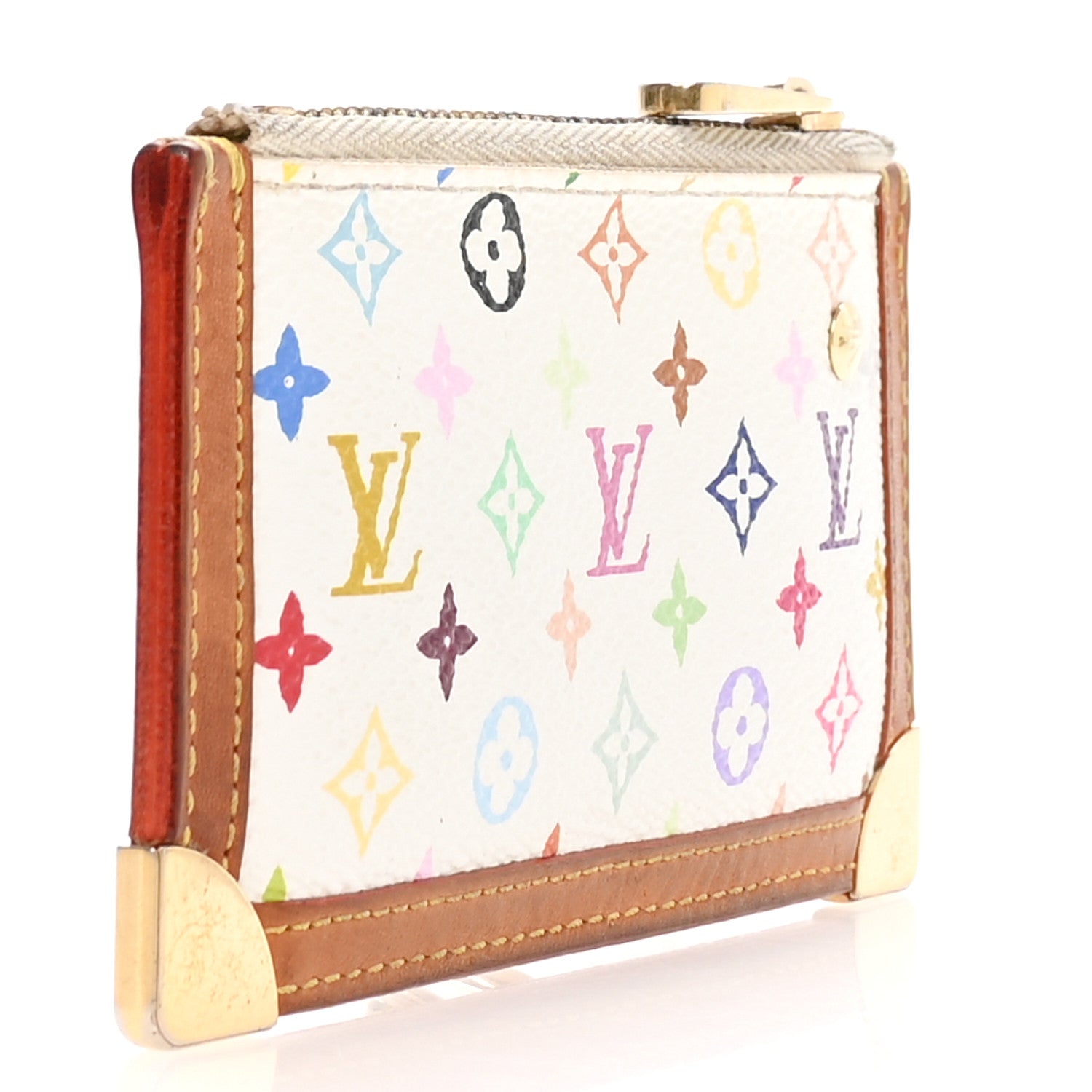 Monogram Multicolor Key Pouch White