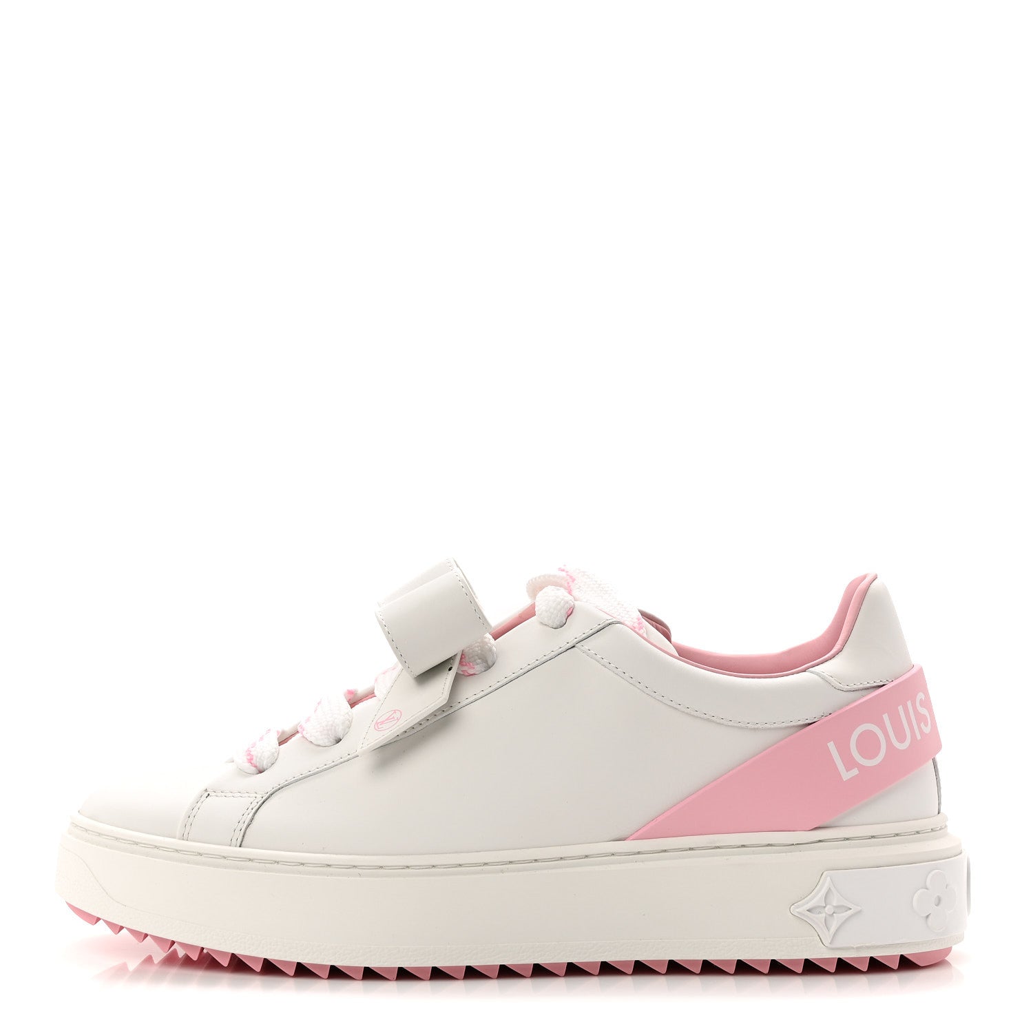 Calfskin Time Out Bow Sneakers 38 White Pink