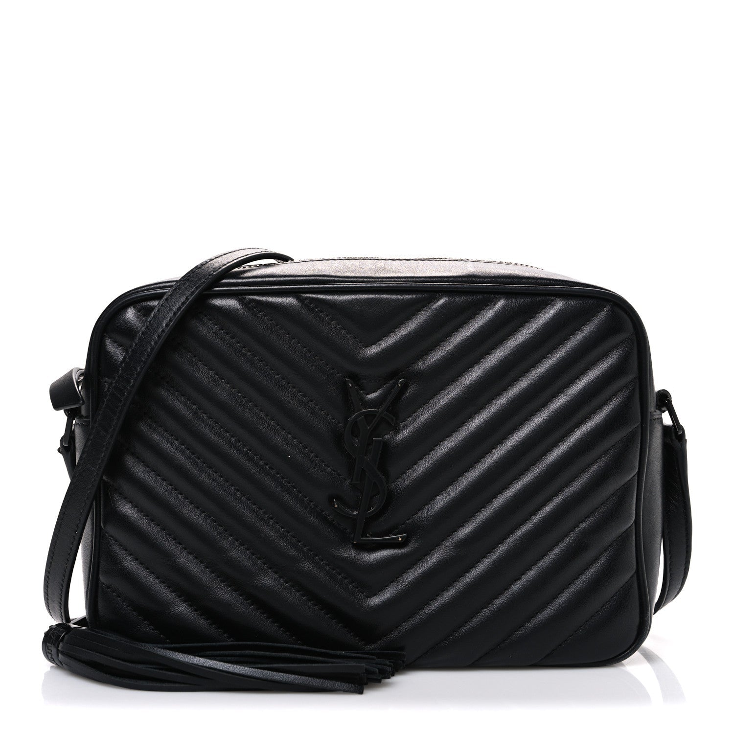 Calfskin Matelasse Monogram Monochrome Lou Camera Bag Black