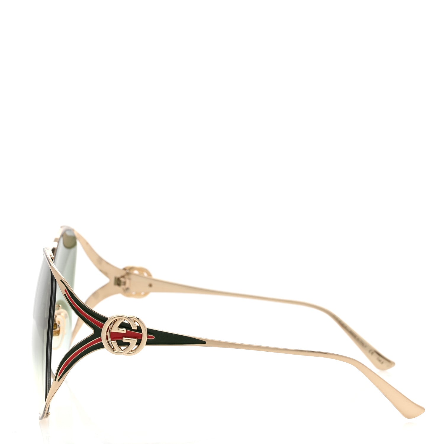 Metal Oversized Round Frame GG0225S Sunglasses Gold