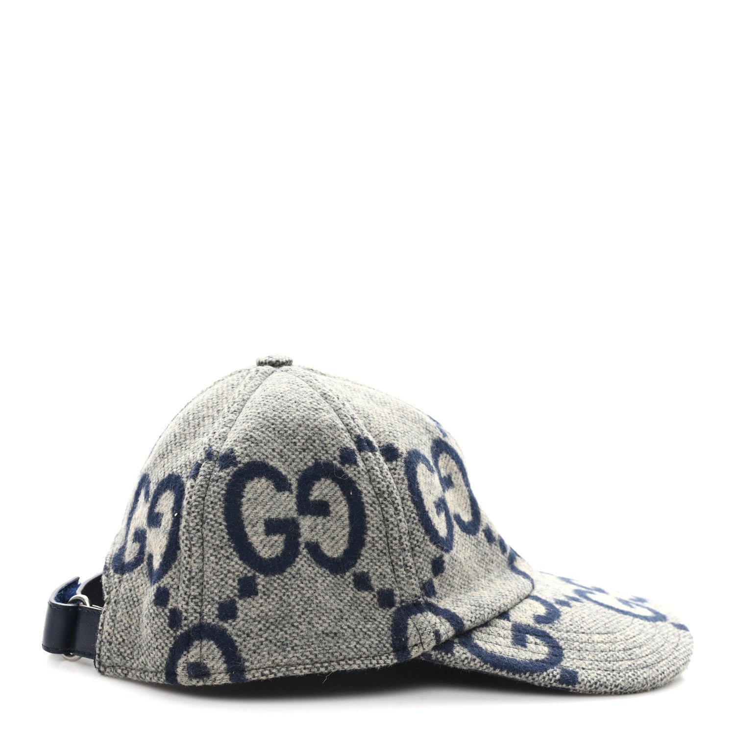 Wool Monogram Jumbo GG Antonio Baseball Hat M Grey