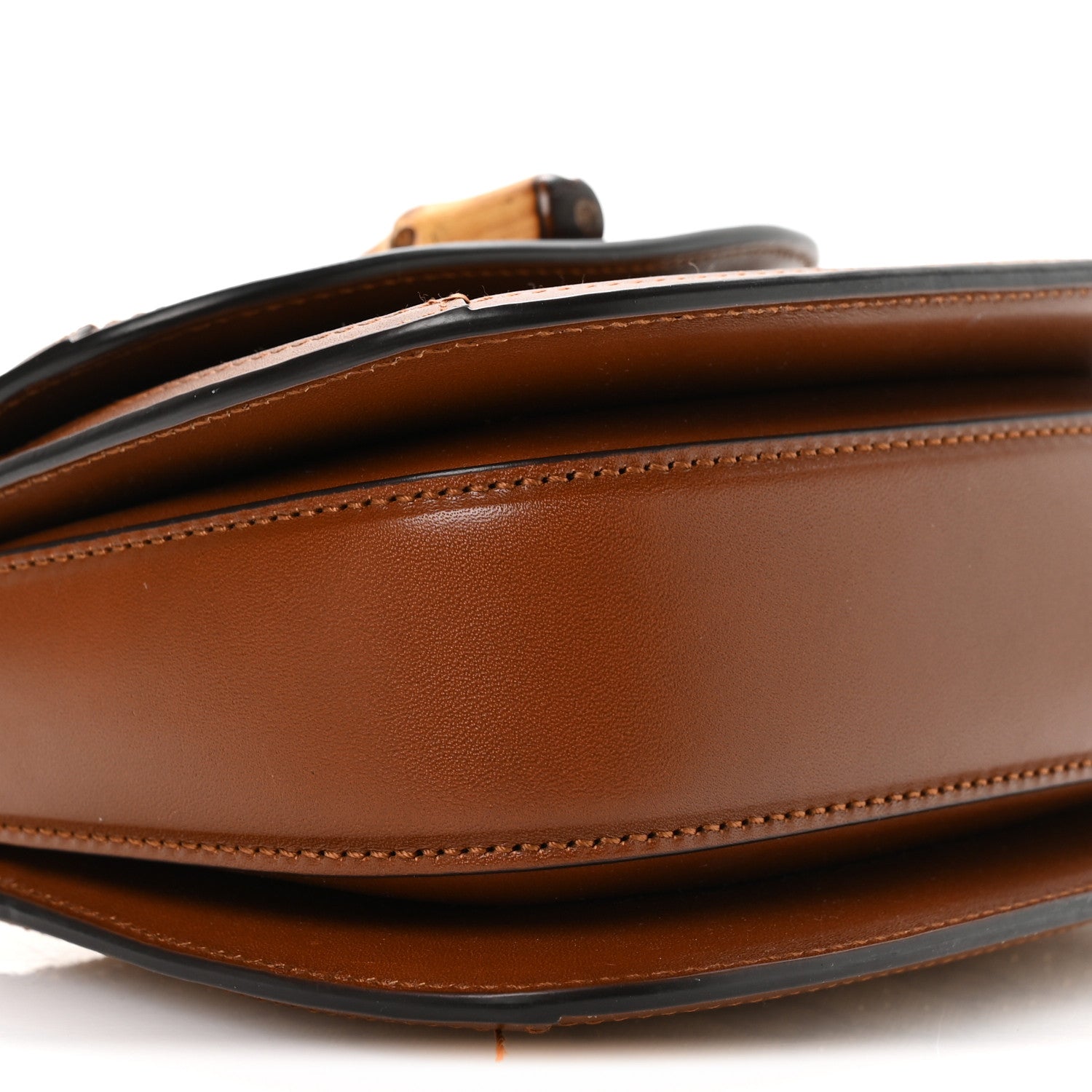 New Canvas Charisma Calfskin Crystal GG Monogram Small Bamboo 1947 Top Handle Bag Camel Ebony