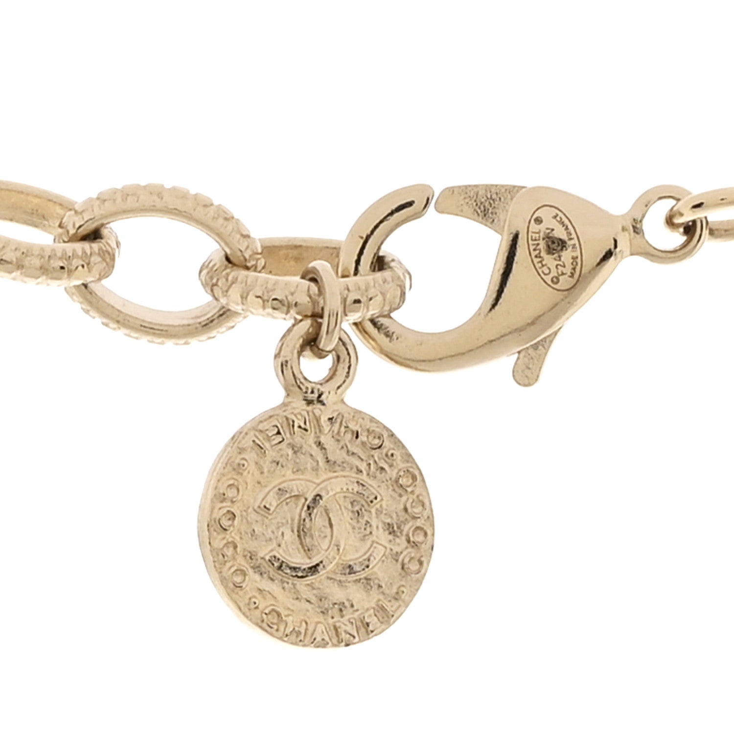 Pearl CC 100th Anniversary Necklace Light Gold
