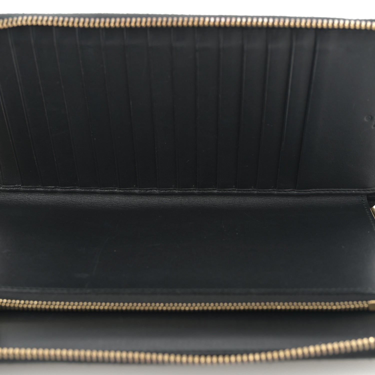 GG Supreme Monogram Top Handle Zip Around Wallet Black