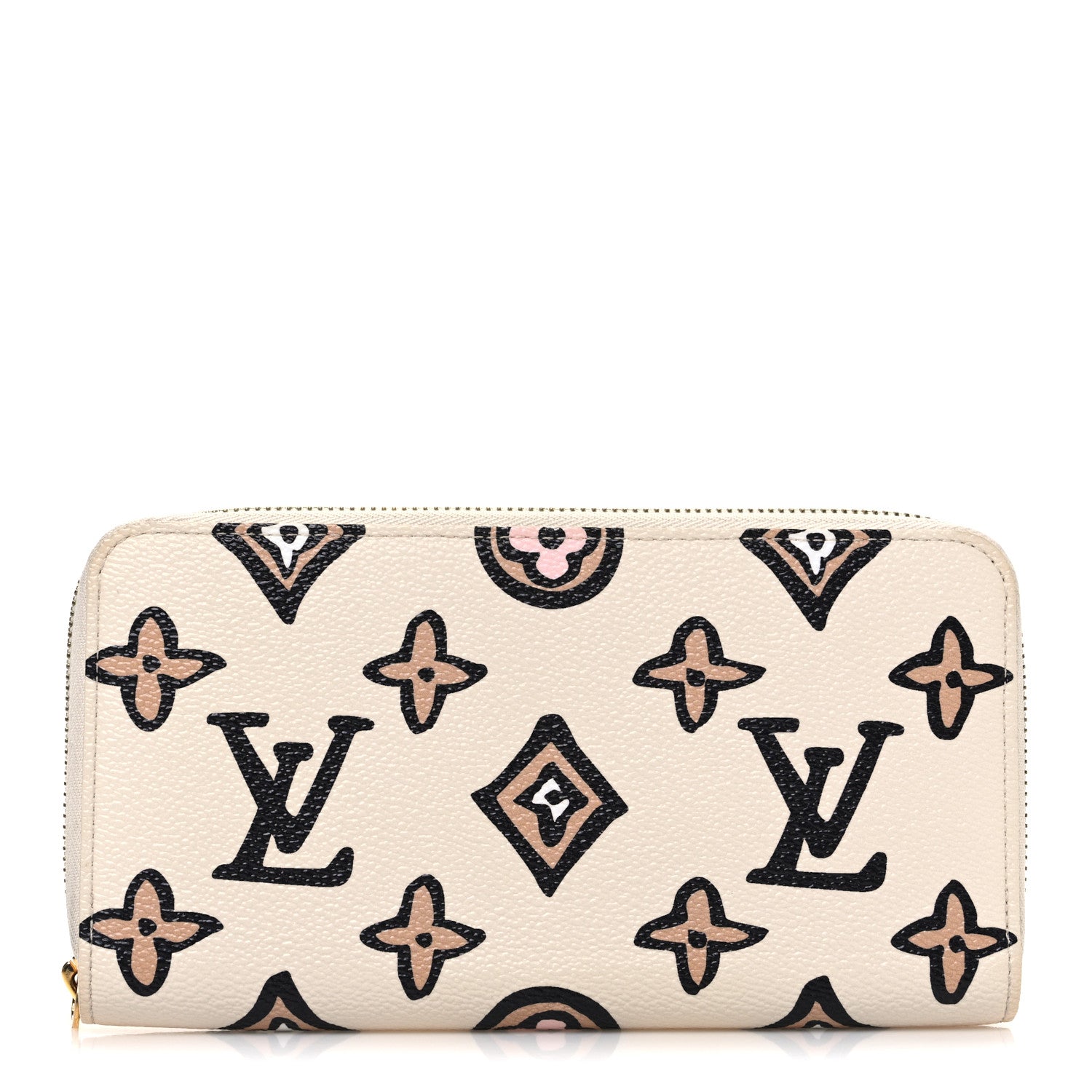 Monogram Giant Wild At Heart Zippy Wallet Creme