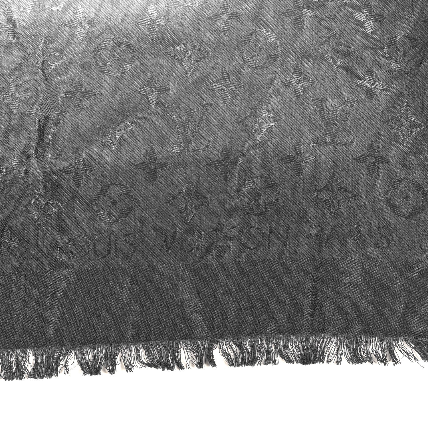 Silk Wool Blurrygram Shawl Blue