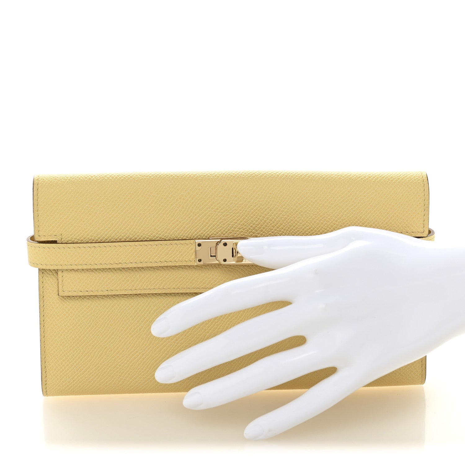 Epsom Kelly Longue Wallet Jaune Poussin