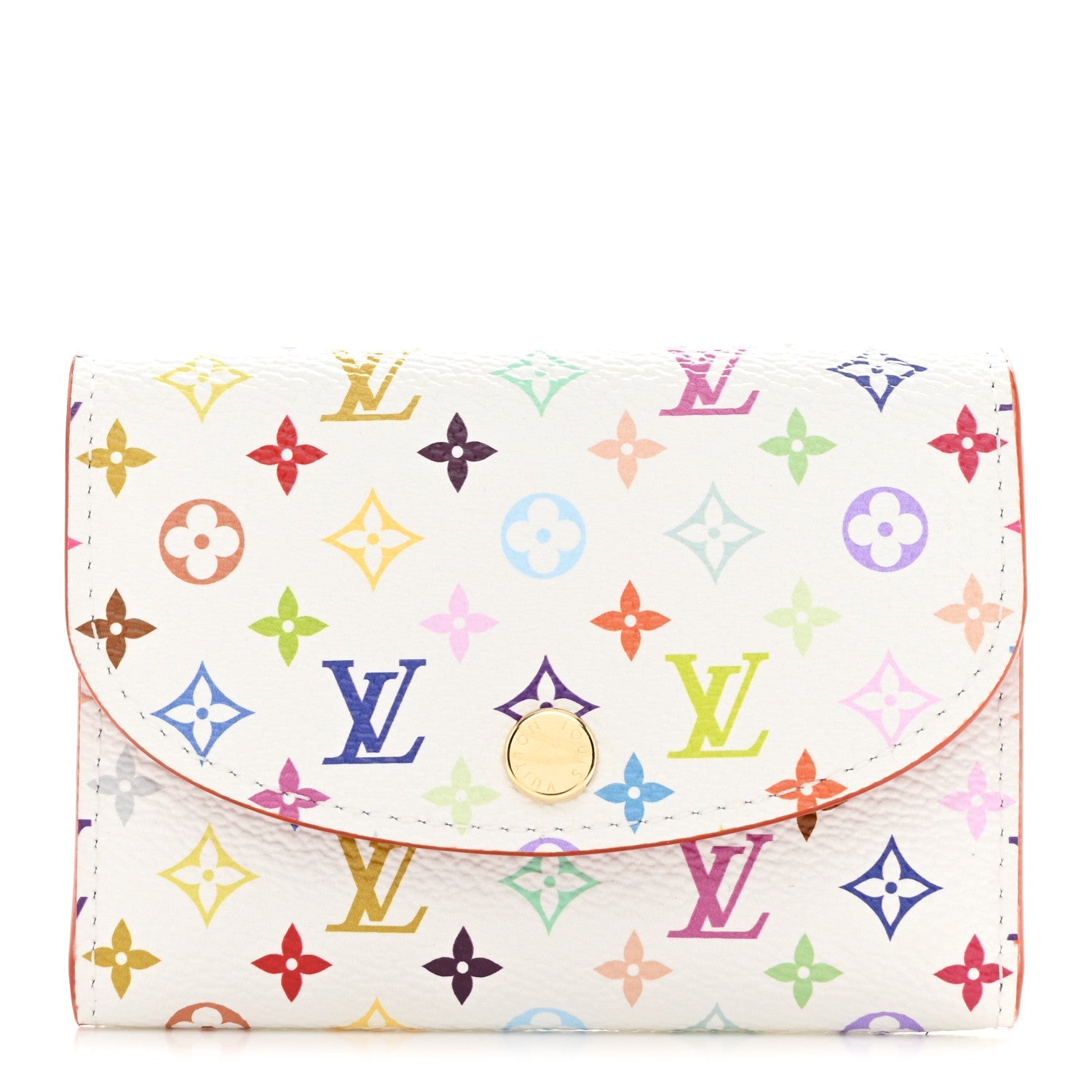 LV X TM Monogram Multicolor Rosalie Coin Purse White Kawaii Pink