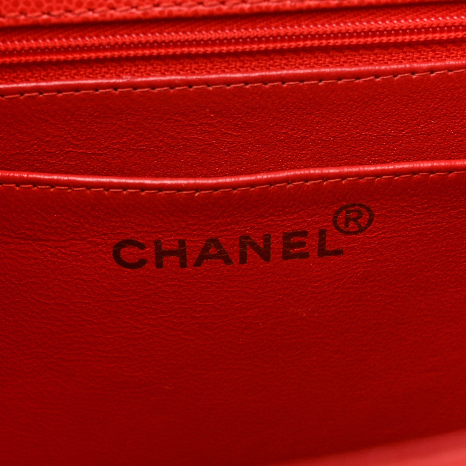Caviar Stitched Flap Shoulder Bag Red