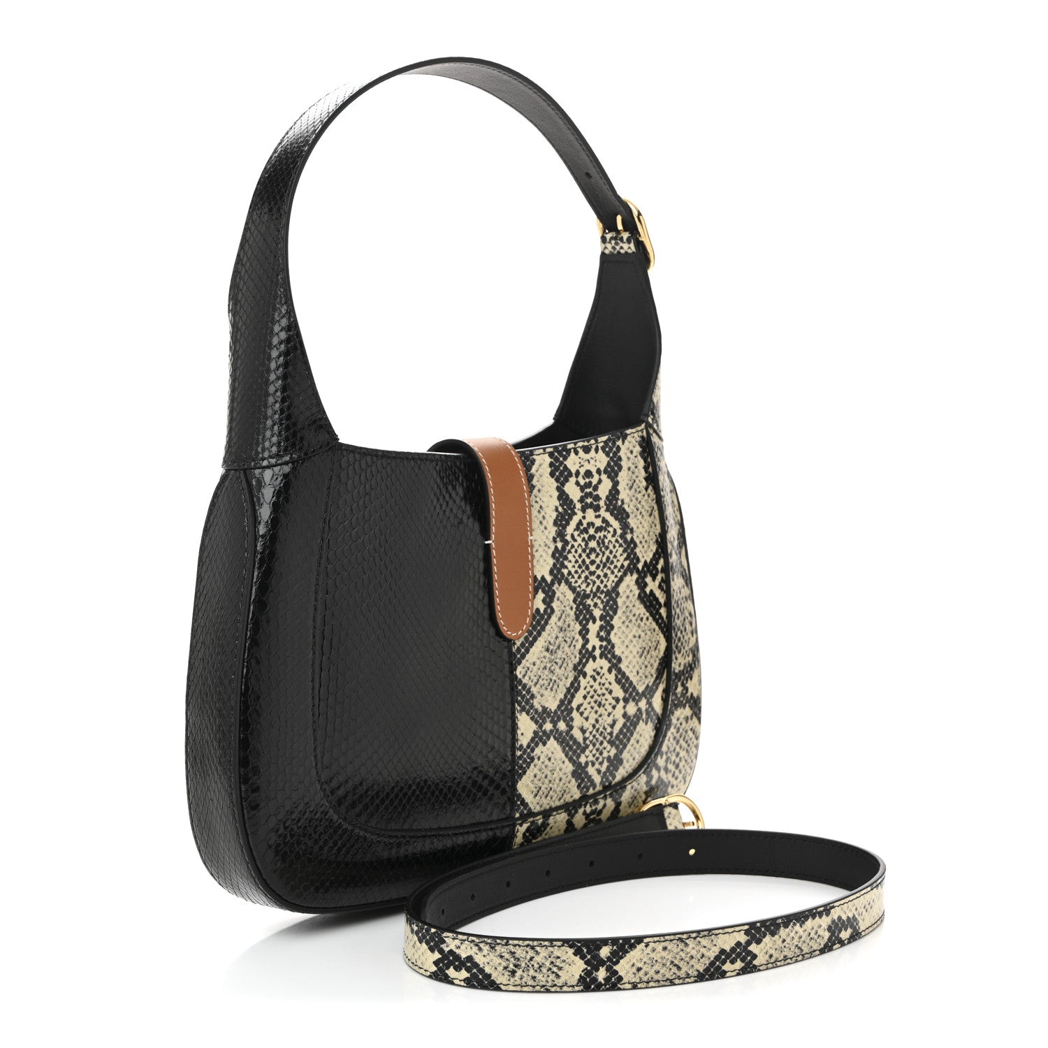Snakeskin Small Jackie 1961 Hobo Black Beige