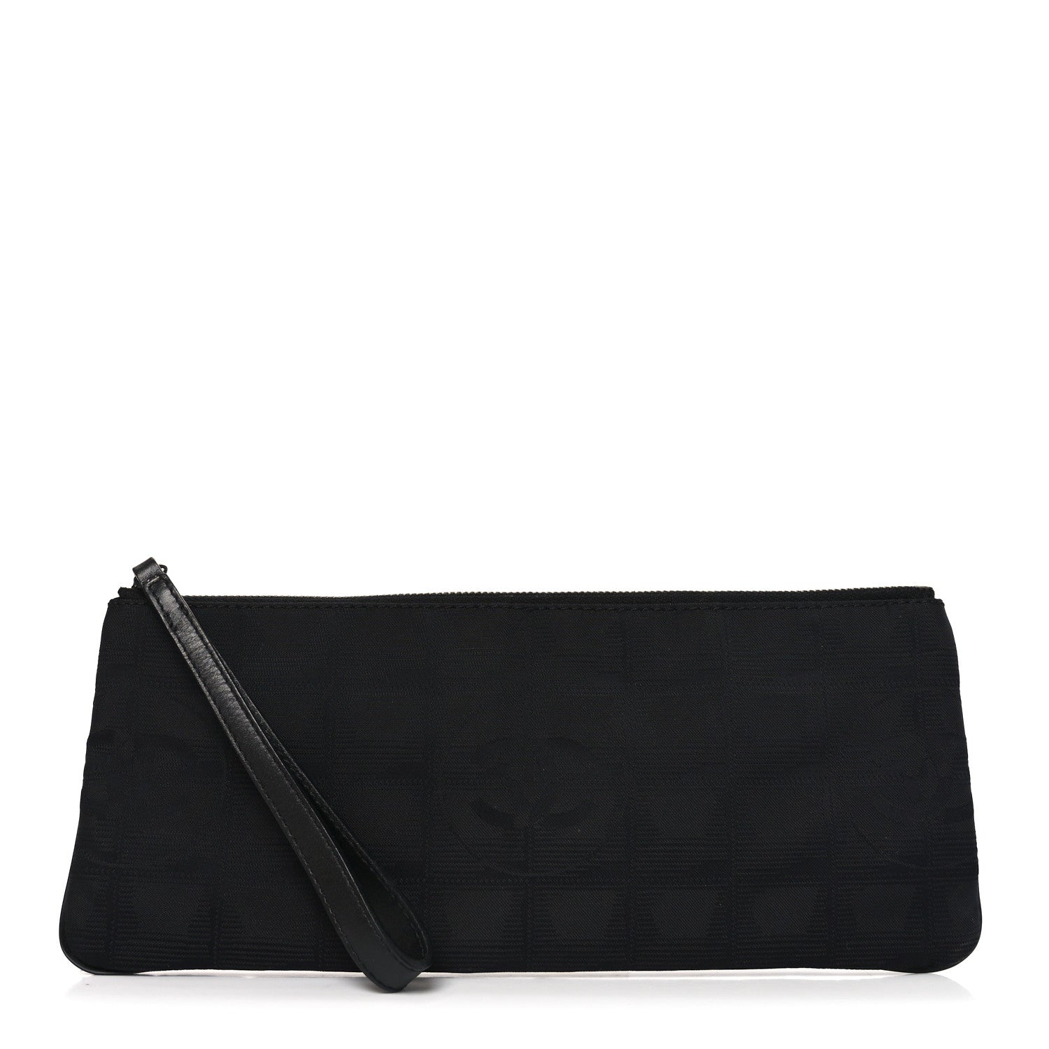 Nylon Travel Ligne Long Zip Wristlet Black