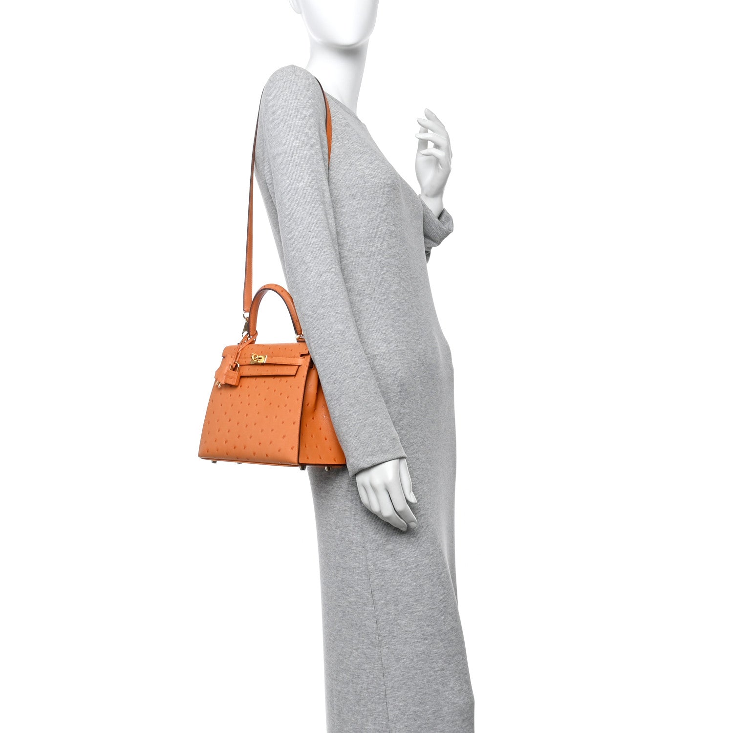 Ostrich Kelly Sellier 25 Abricot