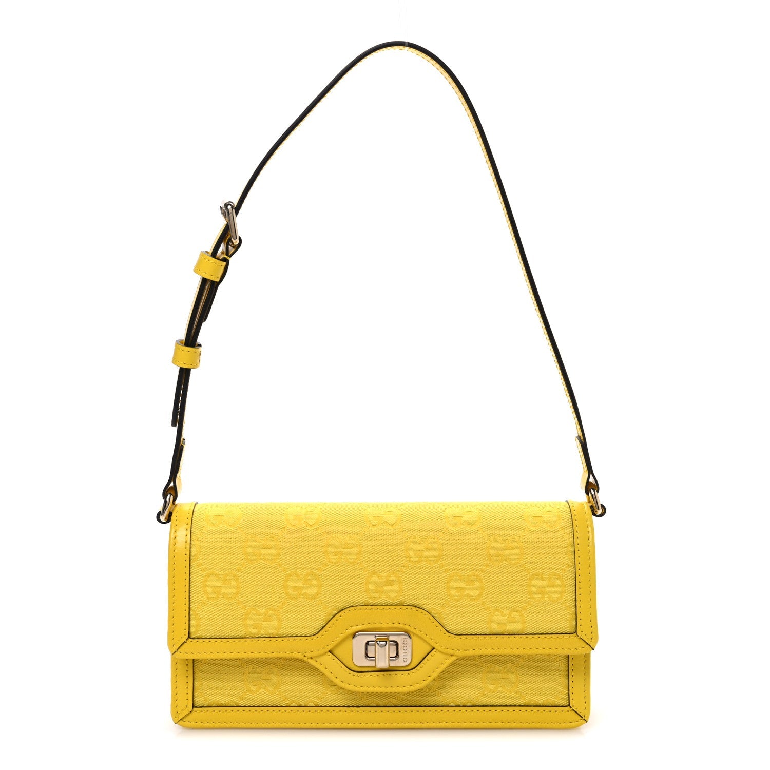 GG Monogram Scratch Lux Calfskin Mini Luce Shoulder Bag Yellow