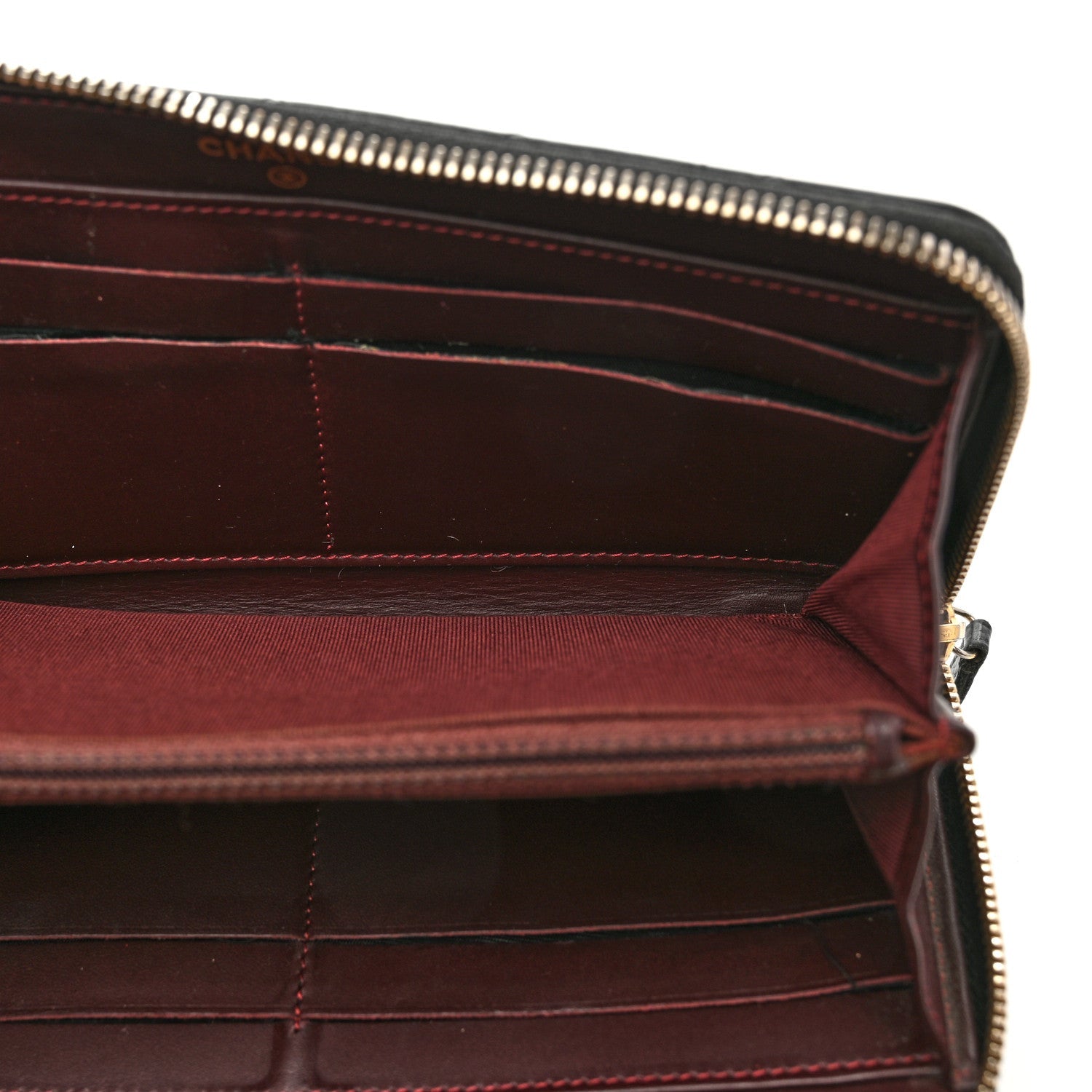 Caviar Quilted Large Gusset Zip Around Wallet Navy