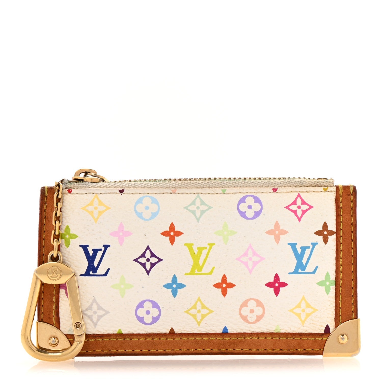 Monogram Multicolor Key Pouch White
