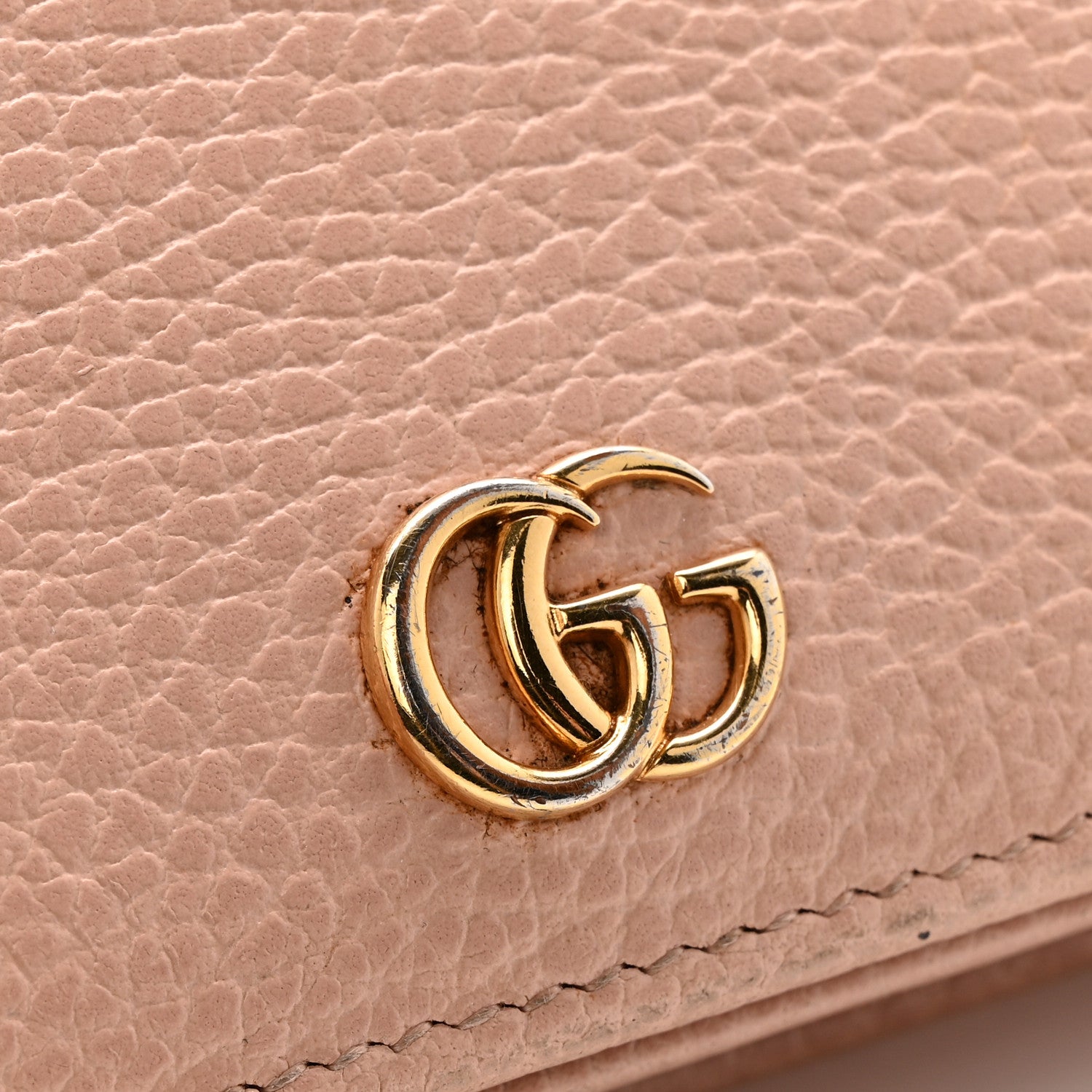 Dollar Calfskin Mini GG Marmont Chain Wallet Perfect Pink