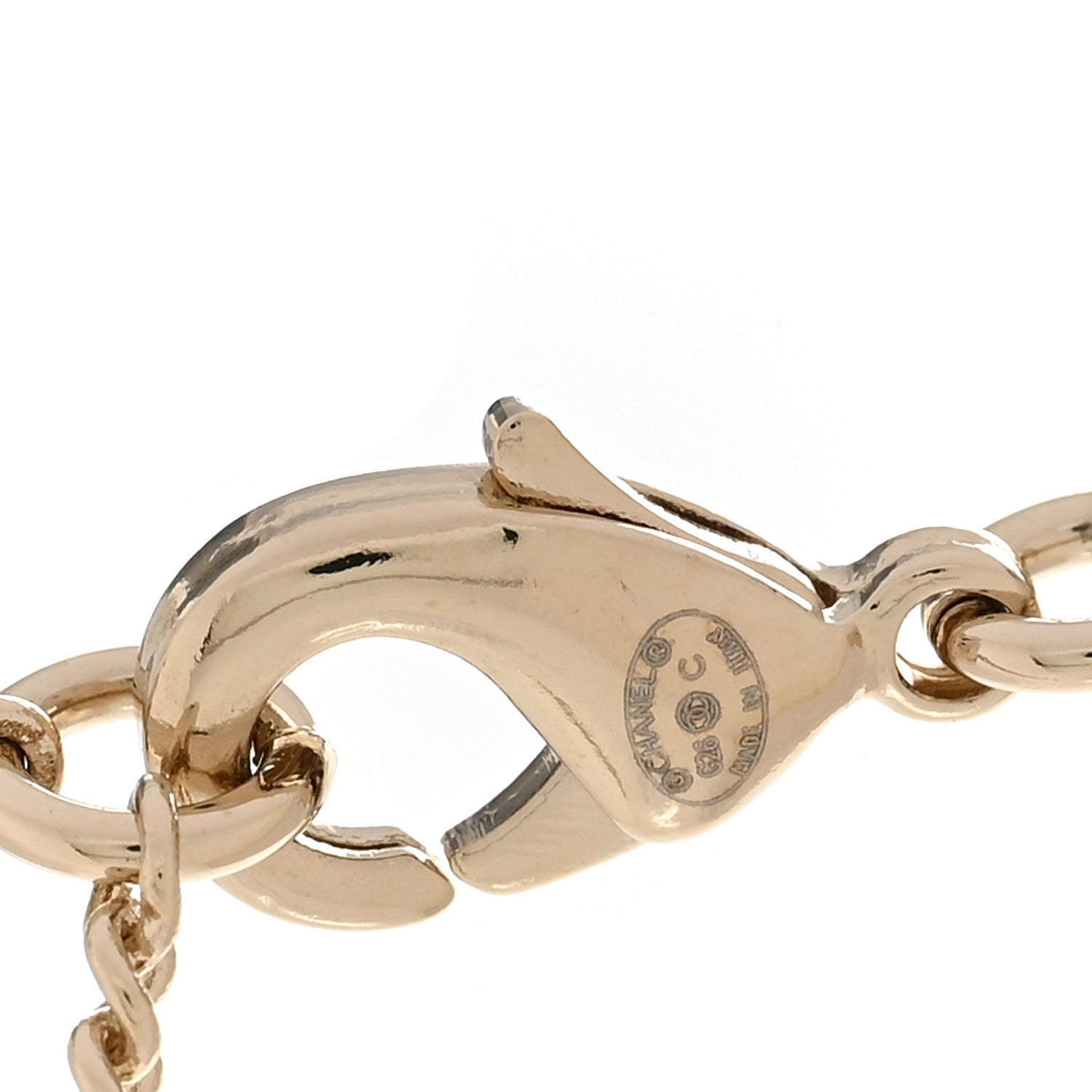 Pearl Crystal CC Deer Long Necklace Gold Green