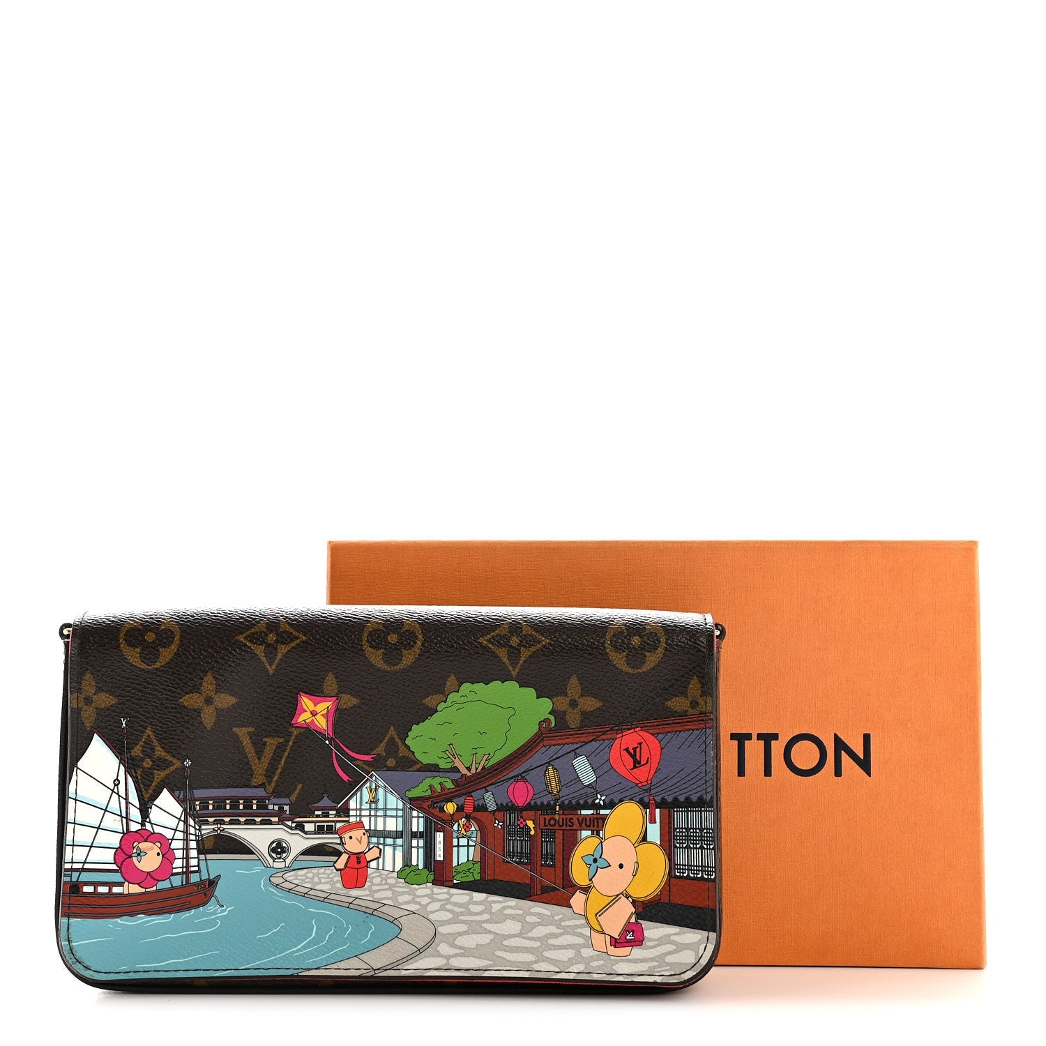 Monogram 2022 Christmas Animation China Chengdu Pochette Felicie Chain Wallet Red