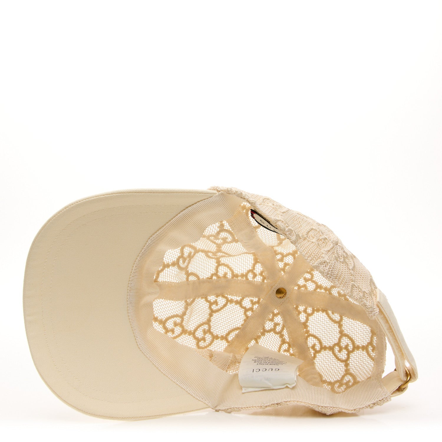 Mesh GG Monogram Shivali Baseball Hat XL Cream Ivory