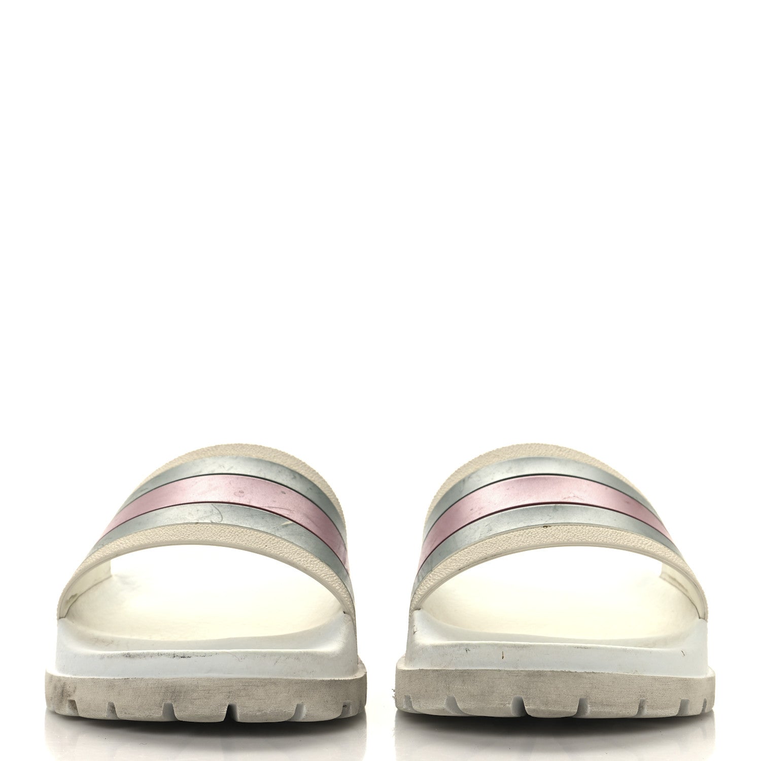 Rubber Web Mens Lug Sole Slide Sandals Great 5 White Green Red